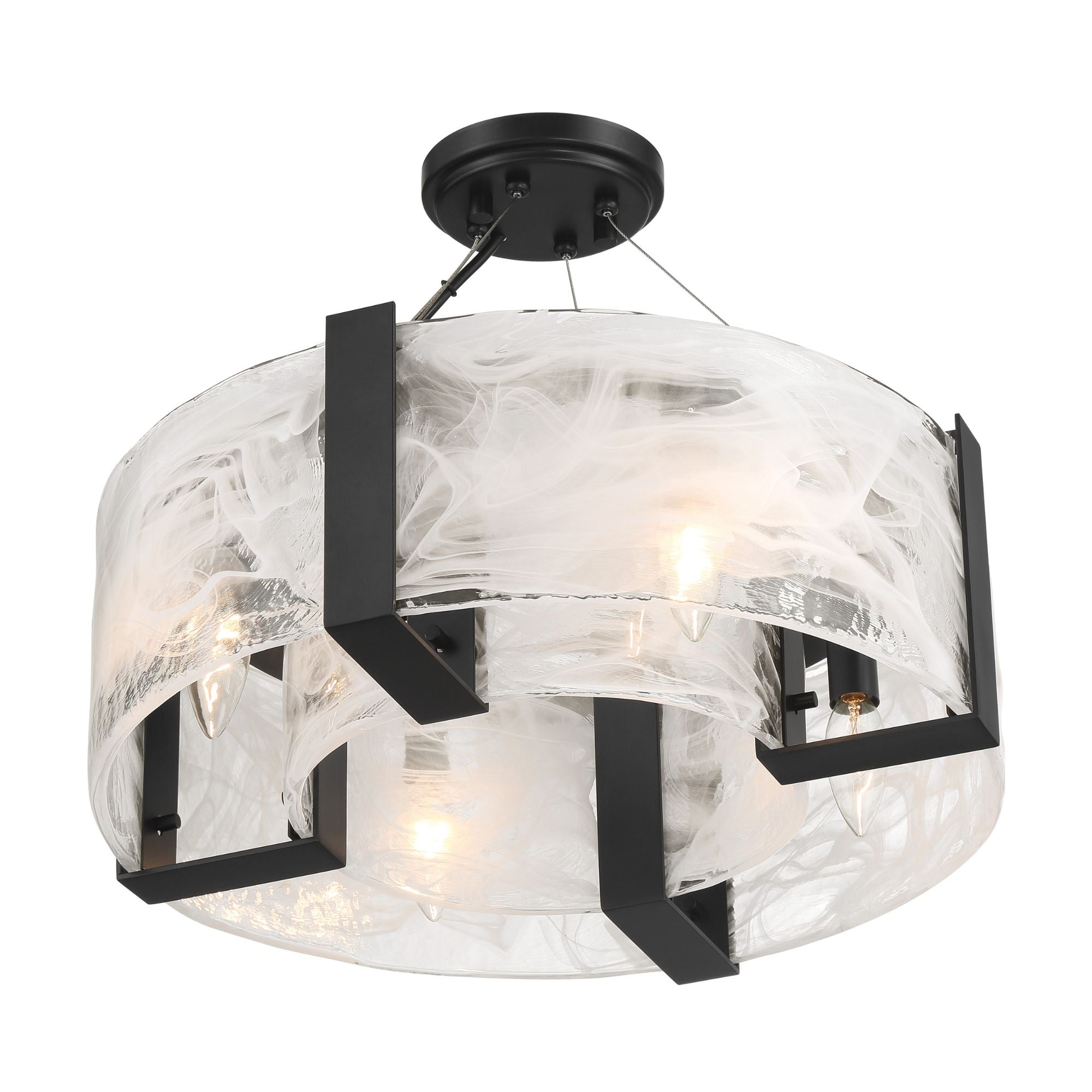 Cloud Break 18" 4-Light Semi-Flush Mount, Coal Finish