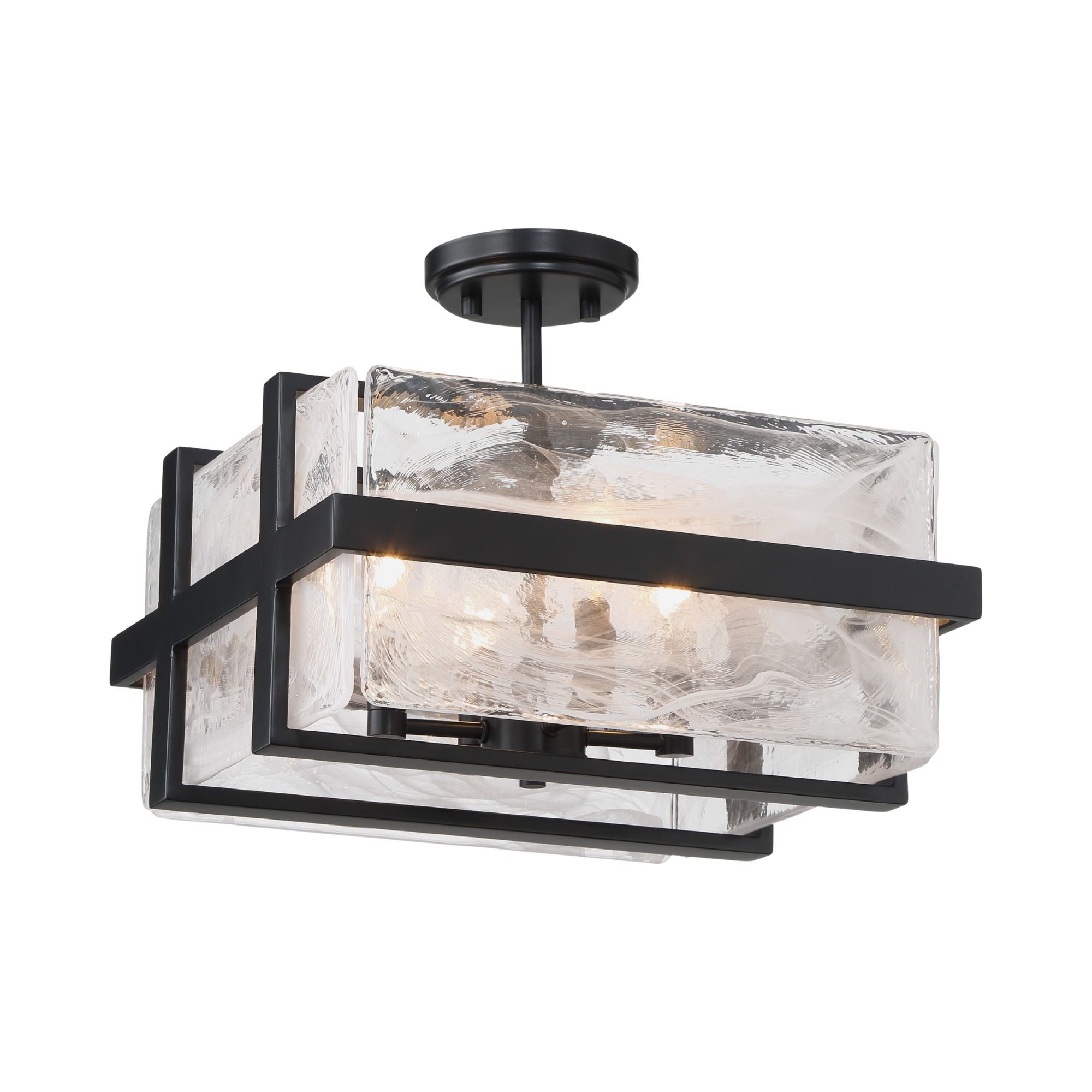 Cloud Break 15" 4-Light Semi-Flush Mount, Coal Finish