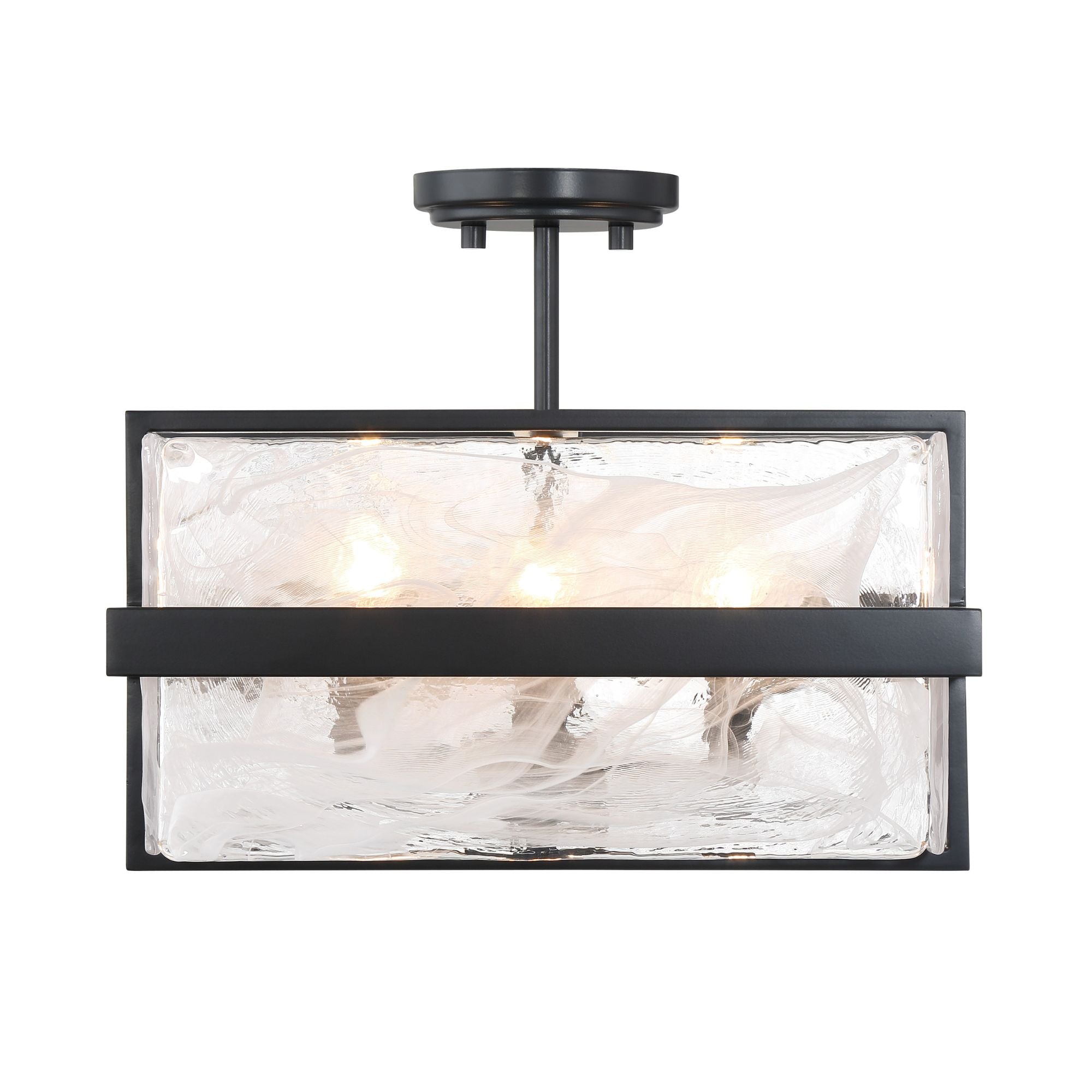 Cloud Break 15" 4-Light Semi-Flush Mount, Coal Finish