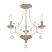 Colonial Charm 18" Semi-Flush Mount, White Wash & Sun Dried Clay Finish