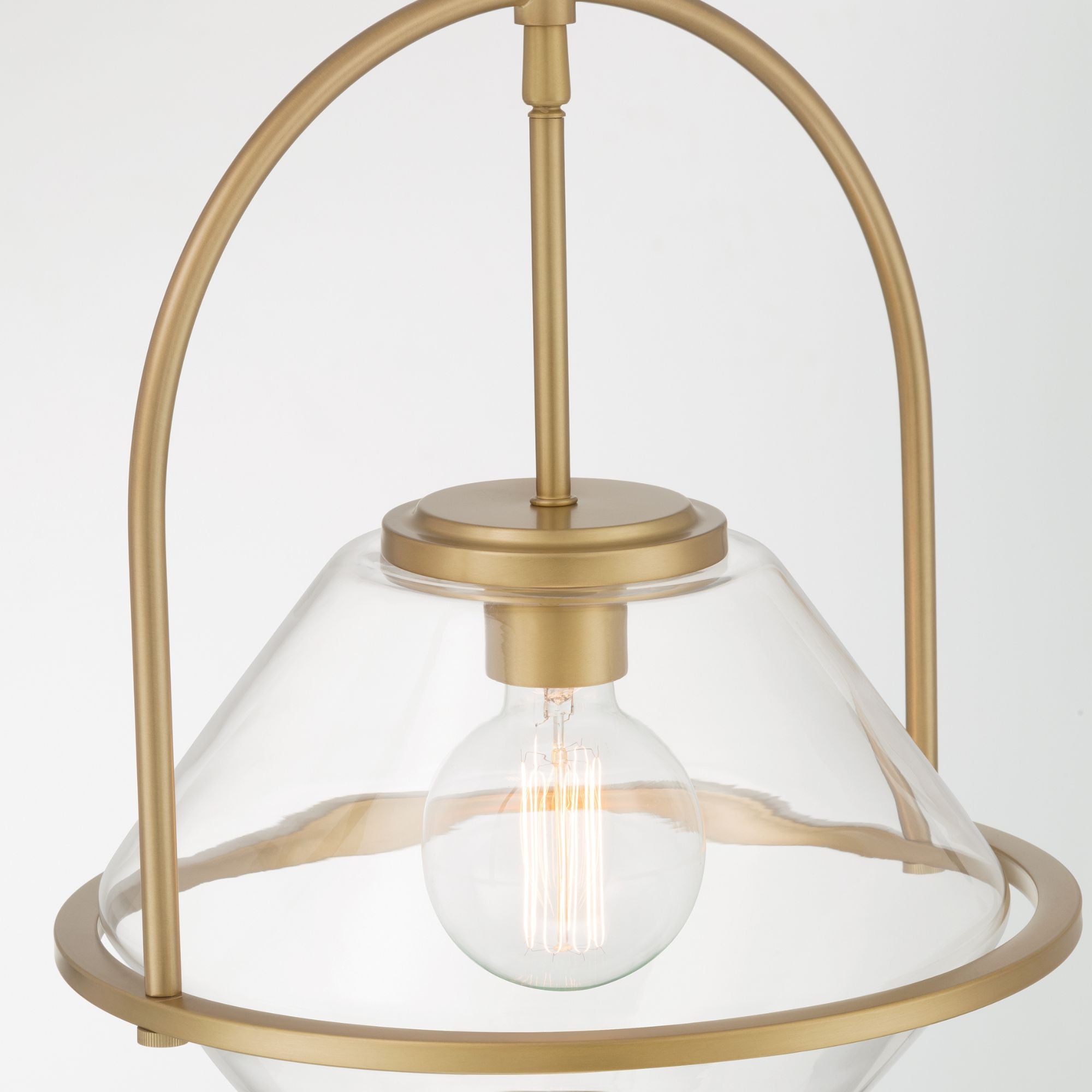 Minka-Lavery Coralyn 13.25 in. Pendant Light, Legacy Brass with Clear Geometric Glass