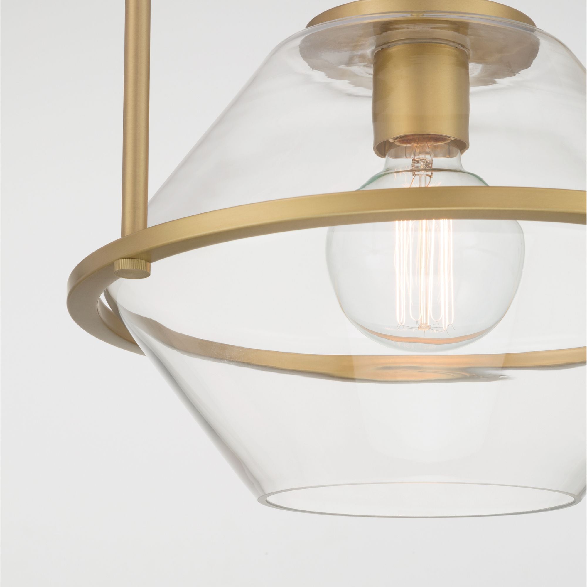 Minka-Lavery Coralyn 13.25 in. Pendant Light, Legacy Brass with Clear Geometric Glass