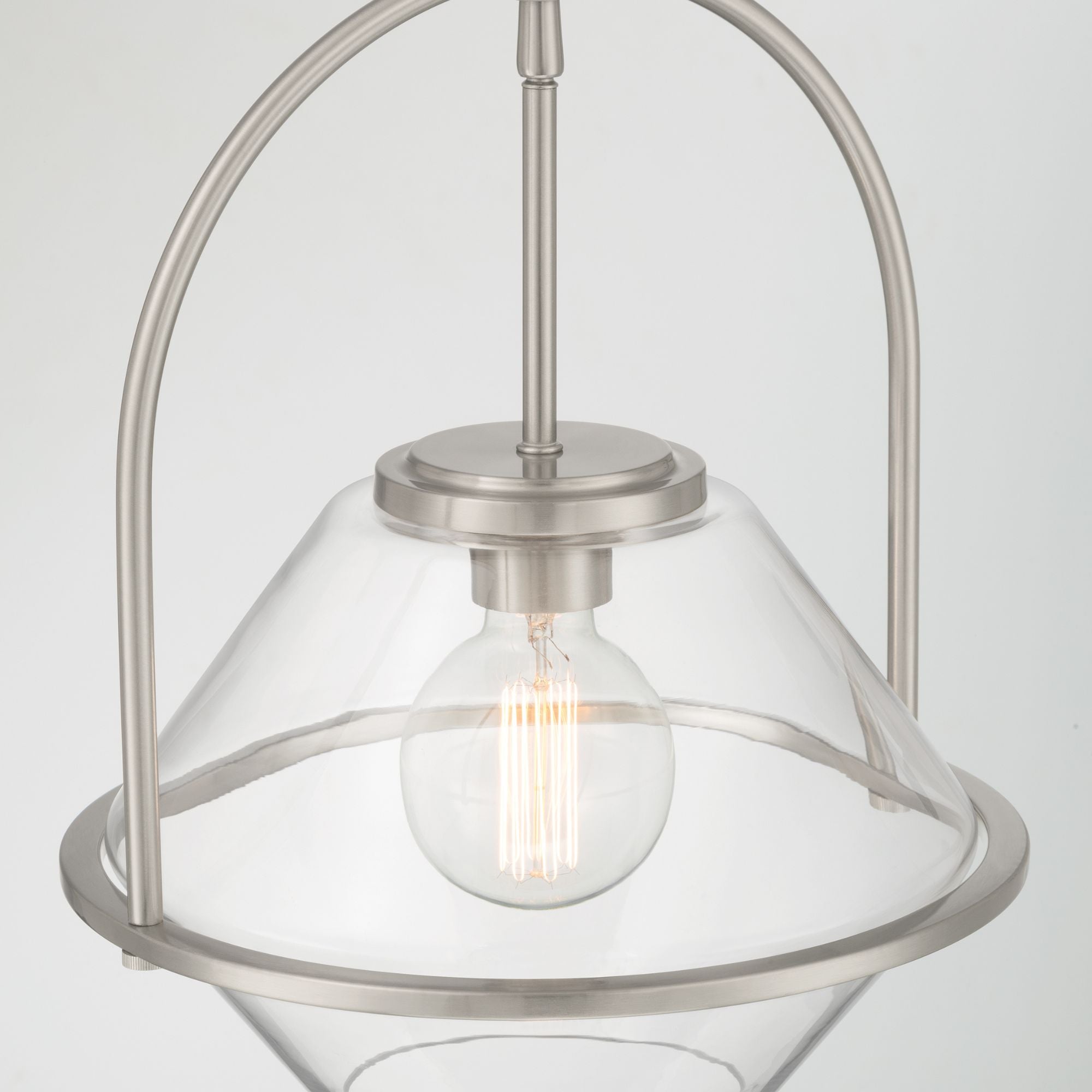 Minka-Lavery Coralyn 13.25 in. Pendant Light, Brushed Nickel with Clear Geometric Glass