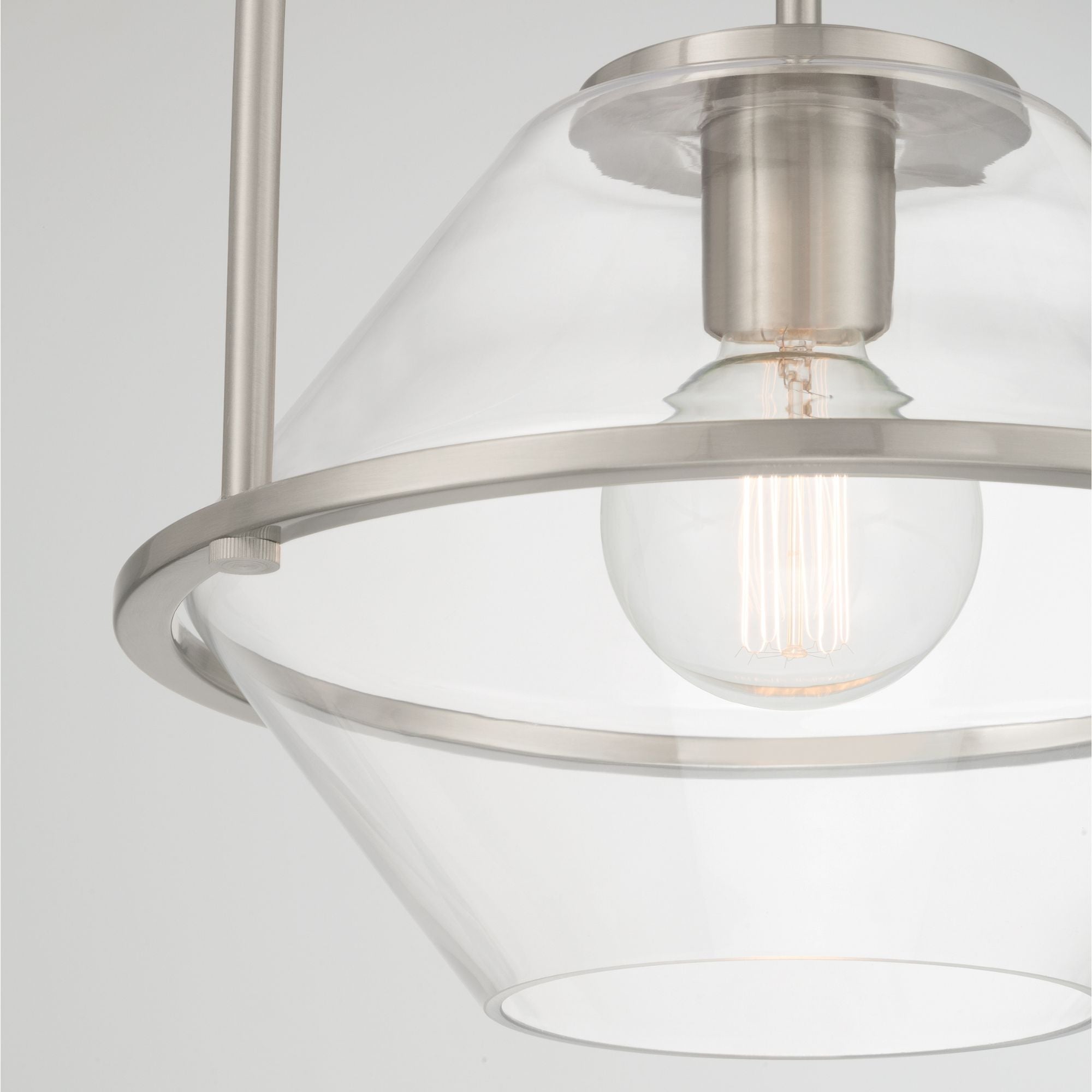 Minka-Lavery Coralyn 13.25 in. Pendant Light, Brushed Nickel with Clear Geometric Glass