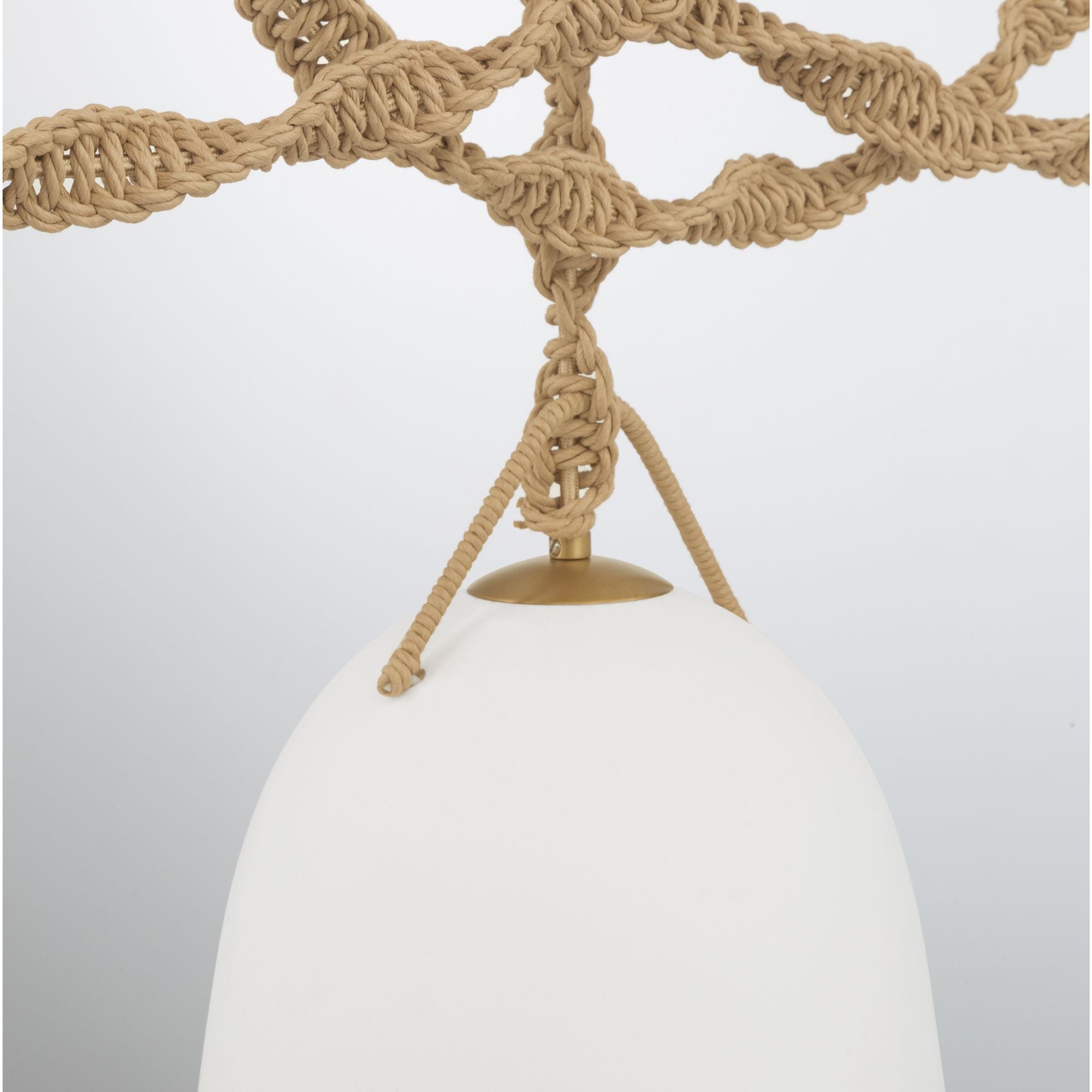 Minka-Lavery Cordón 63.25 in. 3-Light Linear Chandelier, Legacy Brass & Natural with White Ceramic Shades
