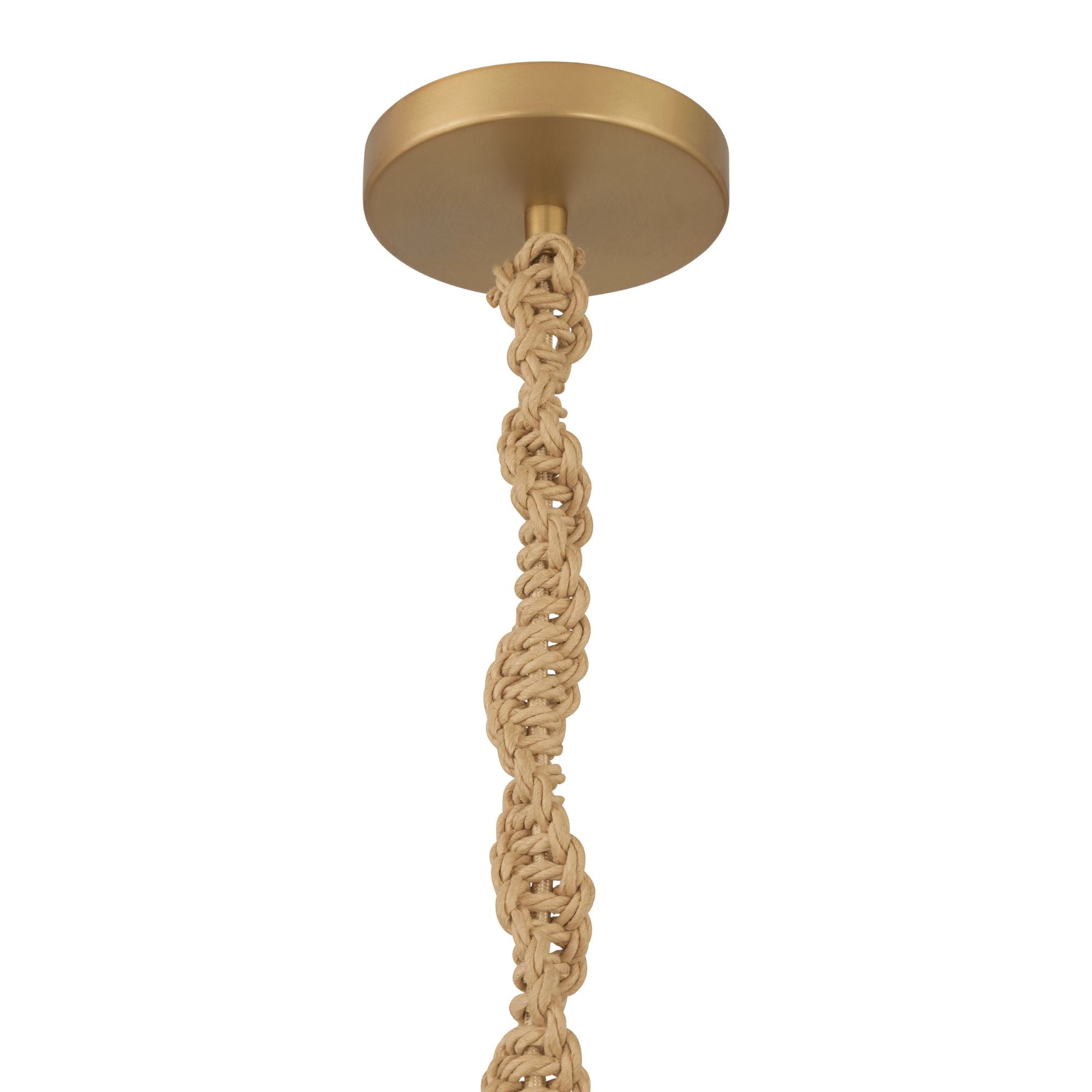 Minka-Lavery Cordón 10 in. Mini Pendant, Legacy Brass & Natural with White Ceramic Dome Shade