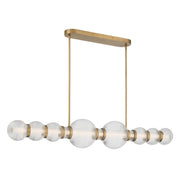 Minka-Lavery Cordel 50.25 in. Linear Chandelier, Legacy Brass with Clear Ribbed Glass