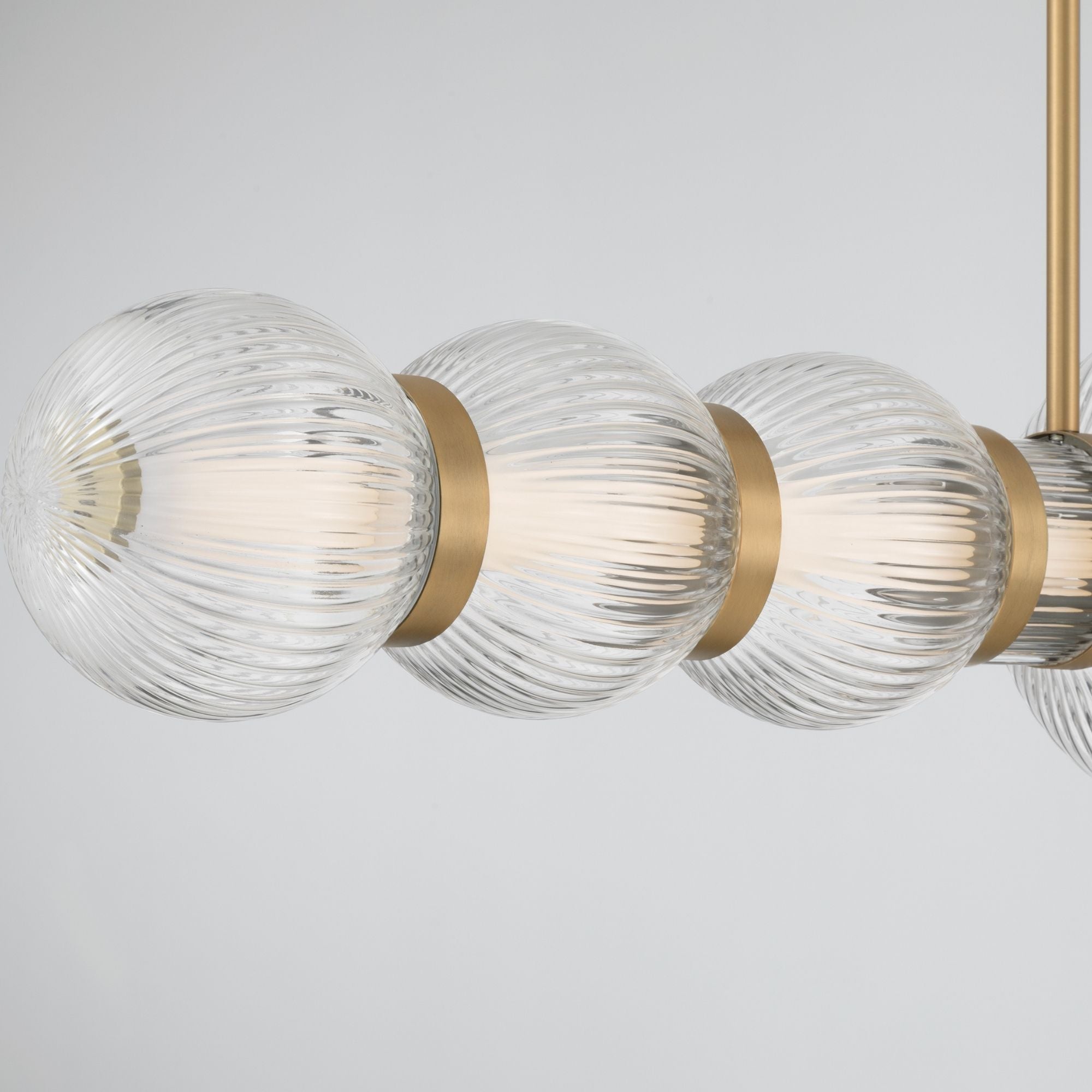 Minka-Lavery Cordel 50.25 in. Linear Chandelier, Legacy Brass with Clear Ribbed Glass