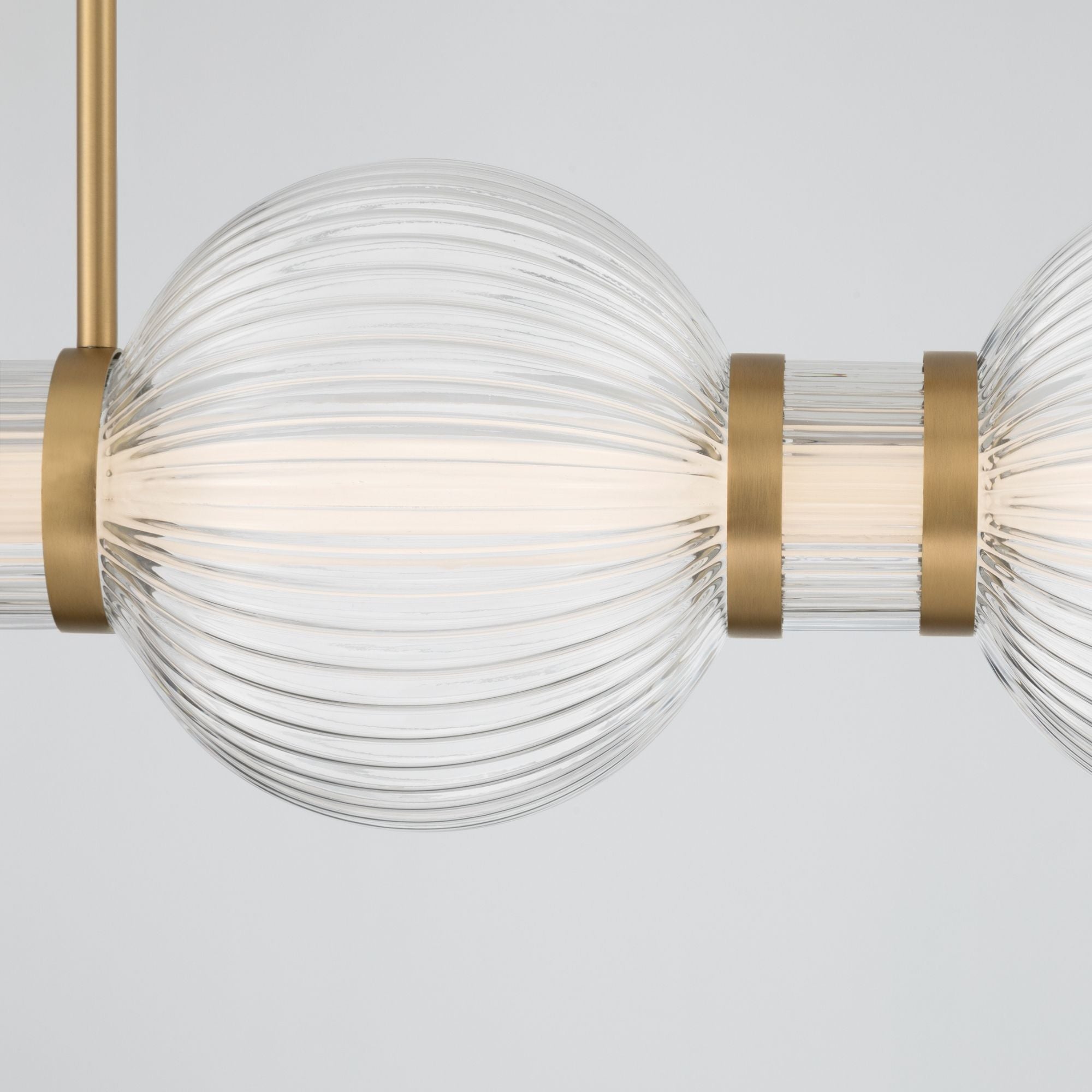 Minka-Lavery Cordel 50.25 in. Linear Chandelier, Legacy Brass with Clear Ribbed Glass