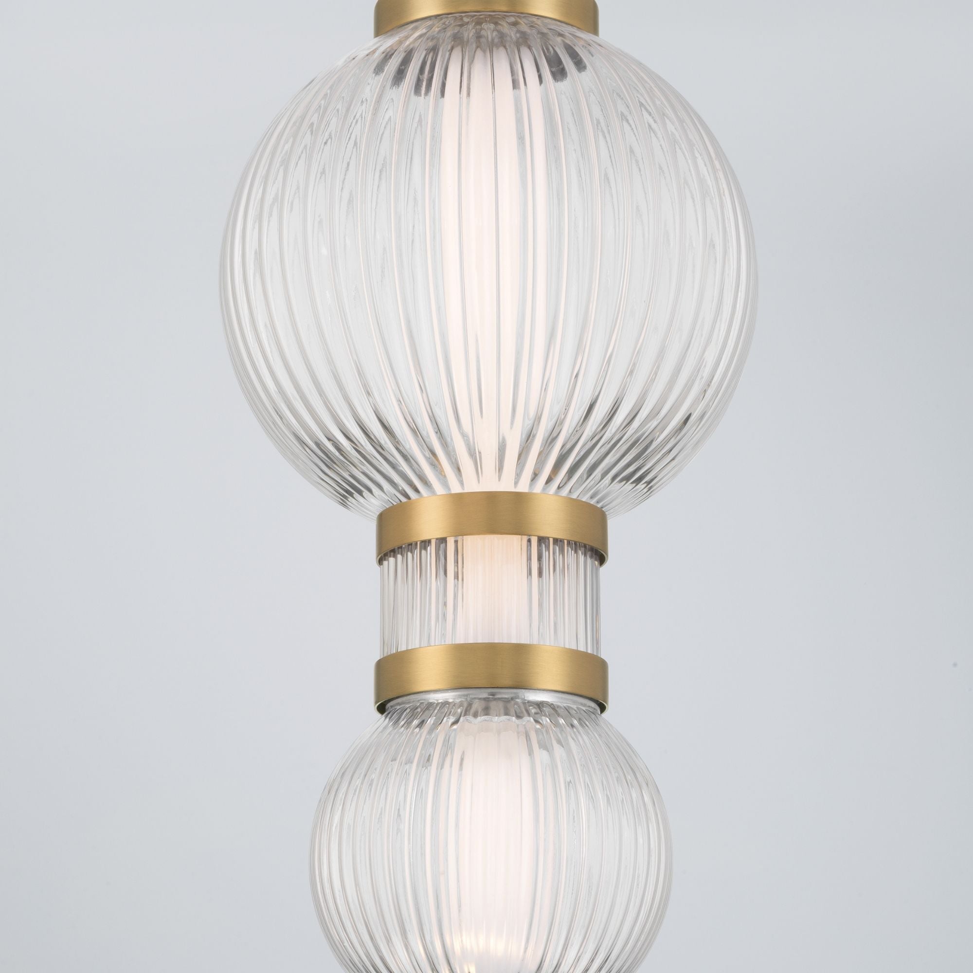 Minka-Lavery Cordel 27 in. LED Mini Pendant, Legacy Brass with Clear Ribbed Glass