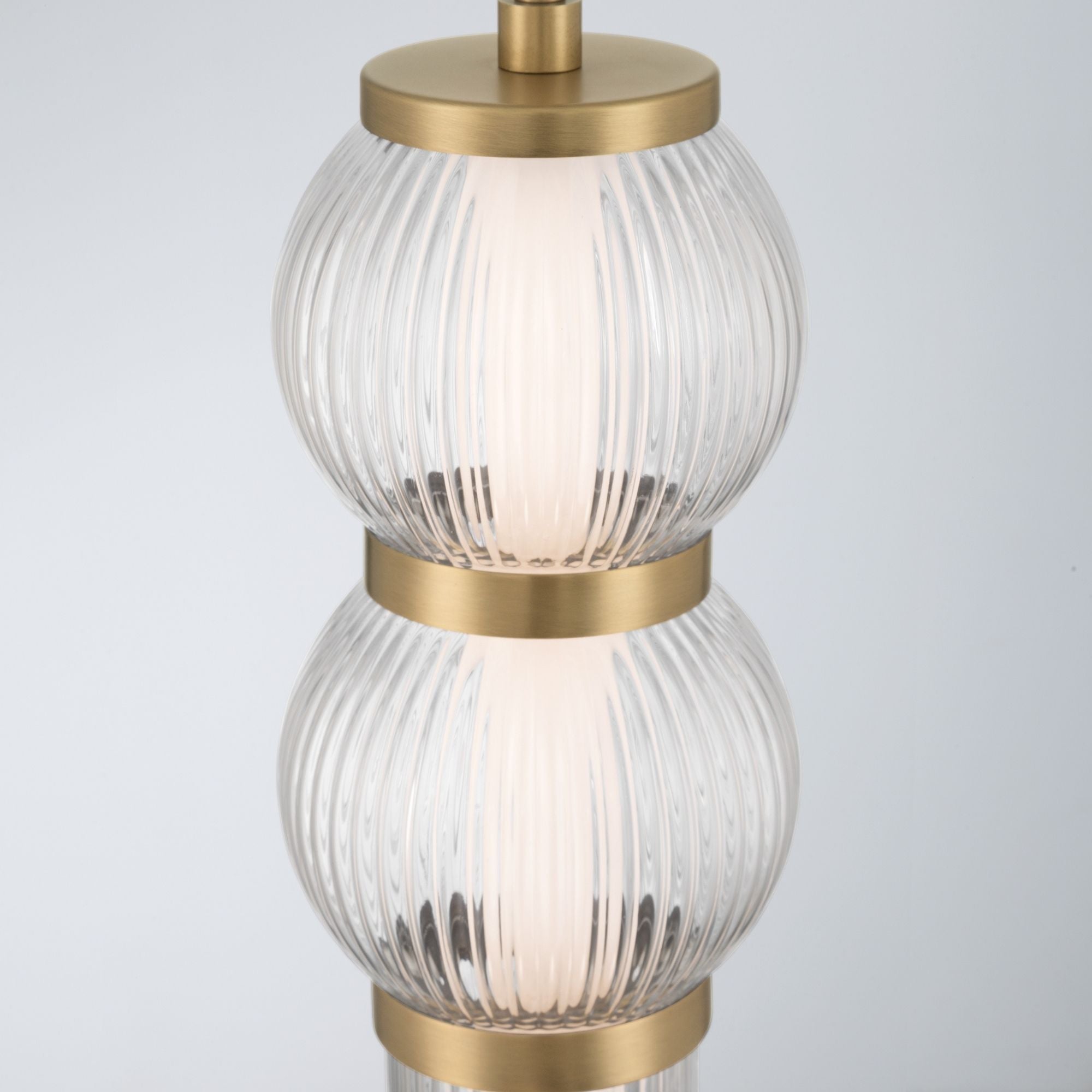 Minka-Lavery Cordel 27 in. LED Mini Pendant, Legacy Brass with Clear Ribbed Glass