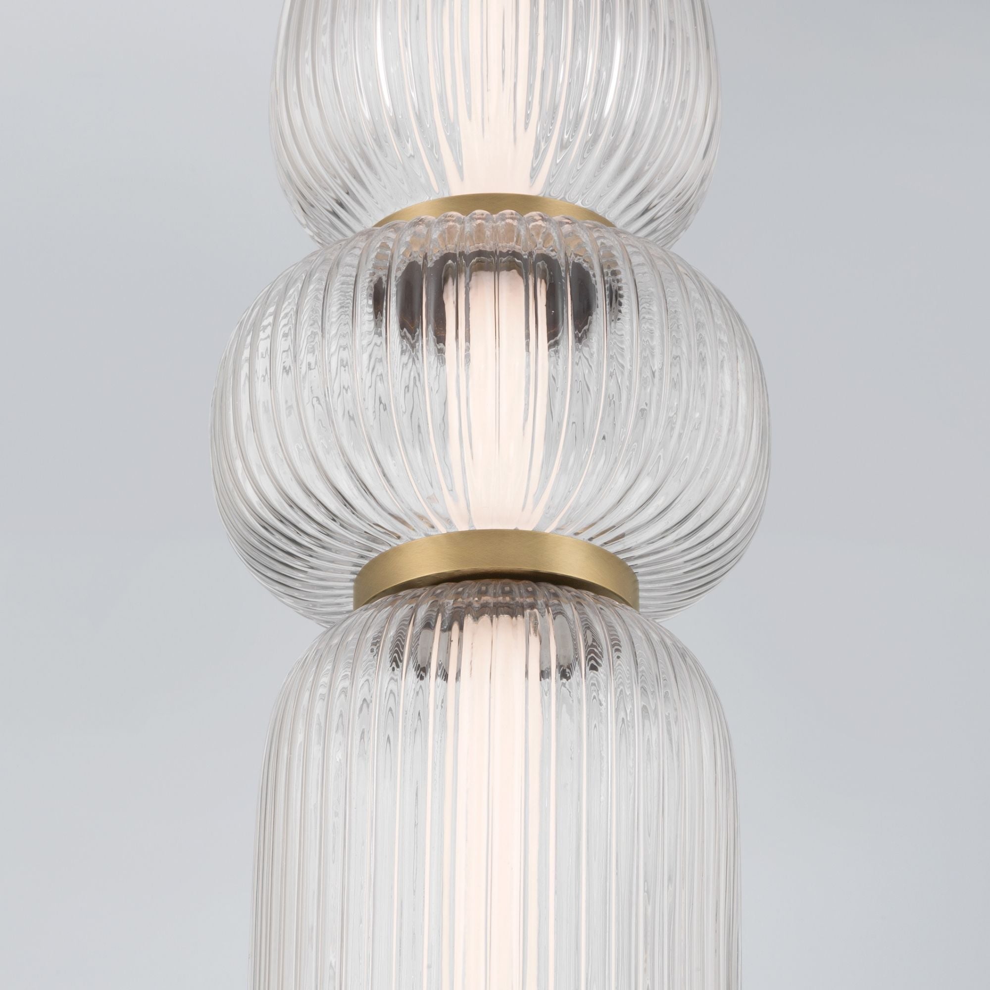 Minka-Lavery Cordel 26 in. LED Mini Pendant, Legacy Brass with Clear Ribbed Glass
