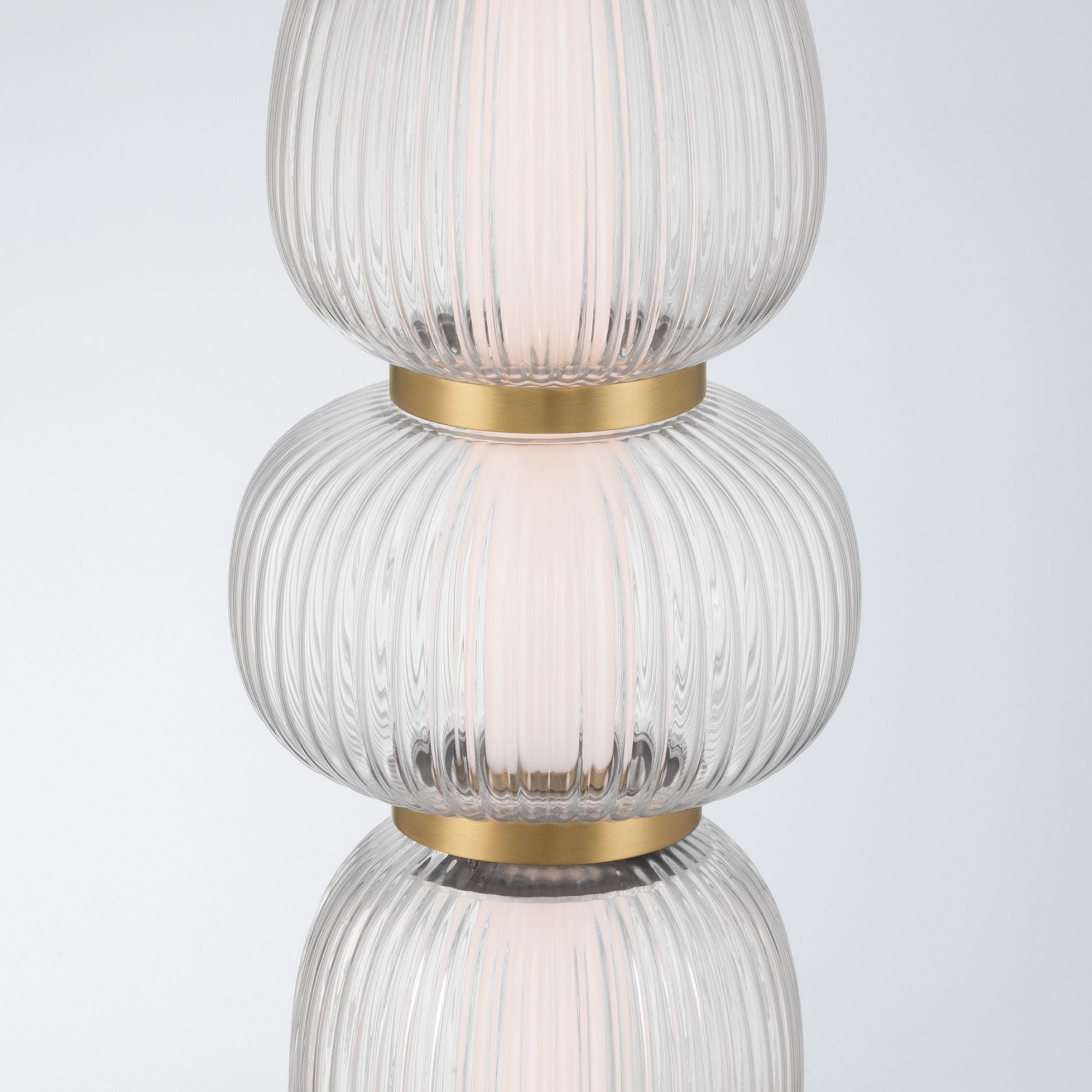 Minka-Lavery Cordel 18.25 in. LED Mini Pendant, Legacy Brass with Clear Ribbed Glass