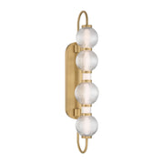 Minka-Lavery Cordel 30.25 in. Wall Sconce, Legacy Brass with Clear Ribbed Glass