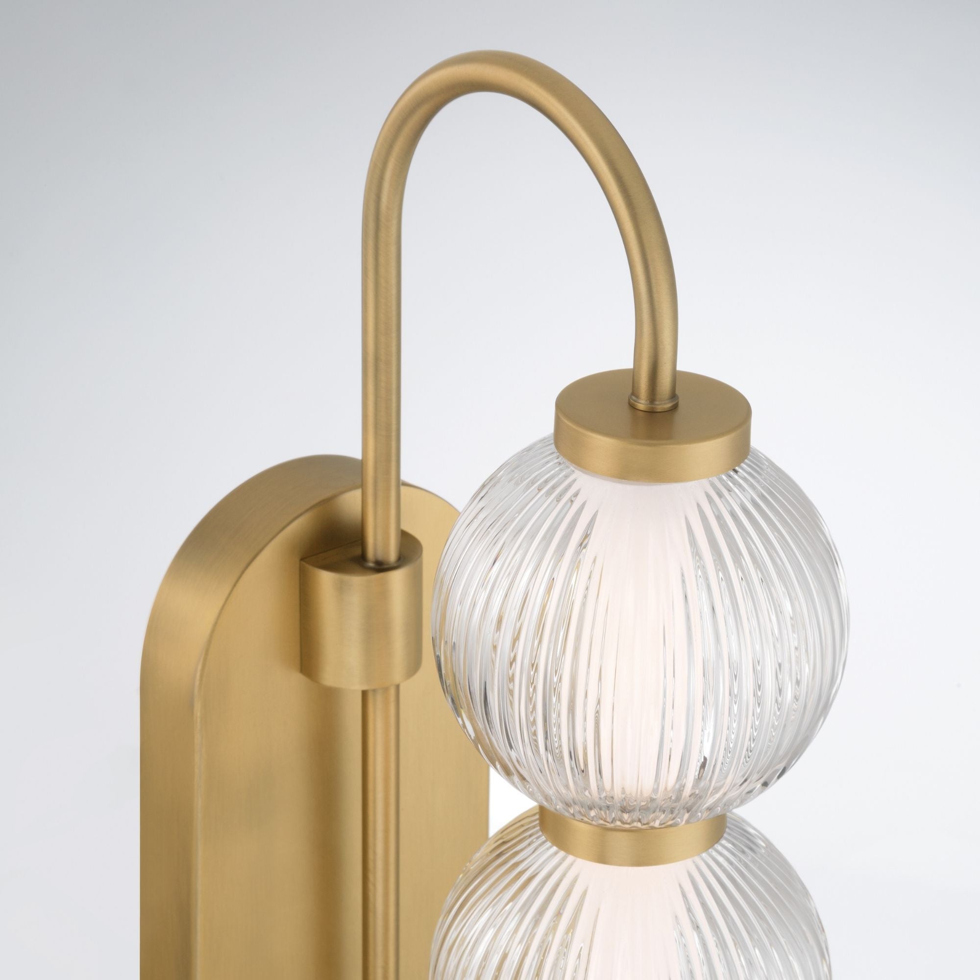 Minka-Lavery Cordel 30.25 in. Wall Sconce, Legacy Brass with Clear Ribbed Glass