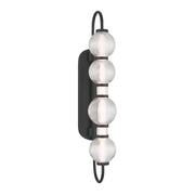 Minka-Lavery Cordel 30.25 in. LED Wall Sconce, Dark Matte Black with Clear Ribbed Glass