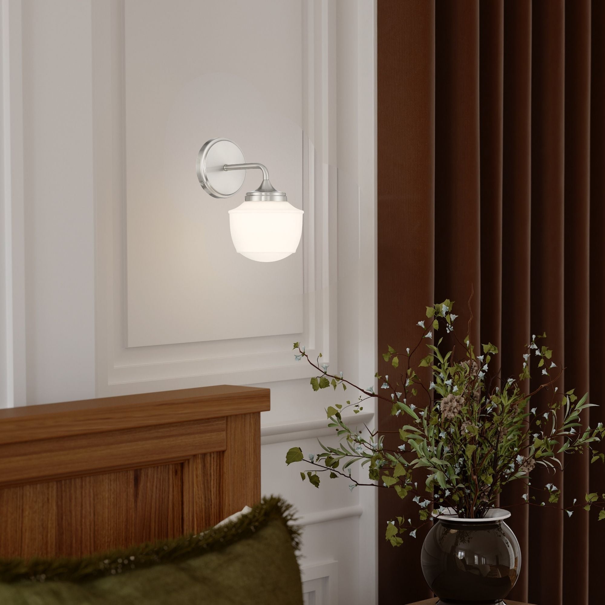 Minka-Lavery Cornwell 10 in. Bathroom Vanity Light, Brushed Nickel with Etched Opal Glass