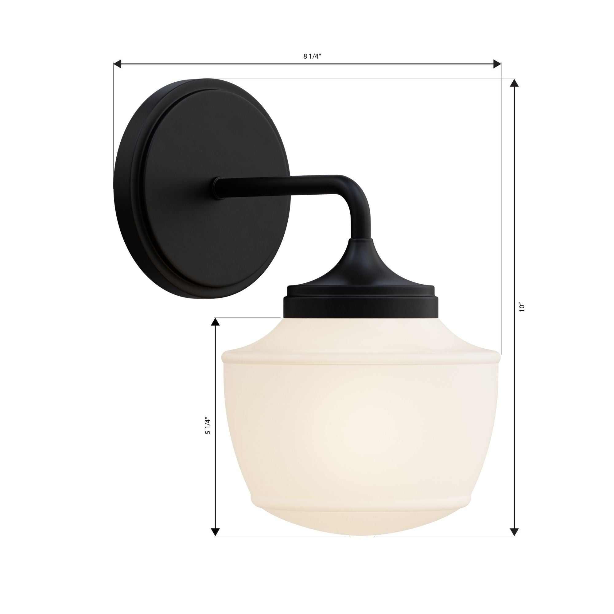 Minka-Lavery Cornwell 10 in. Bathroom Vanity Light, Dark Matte Black with Etched Opal Glass