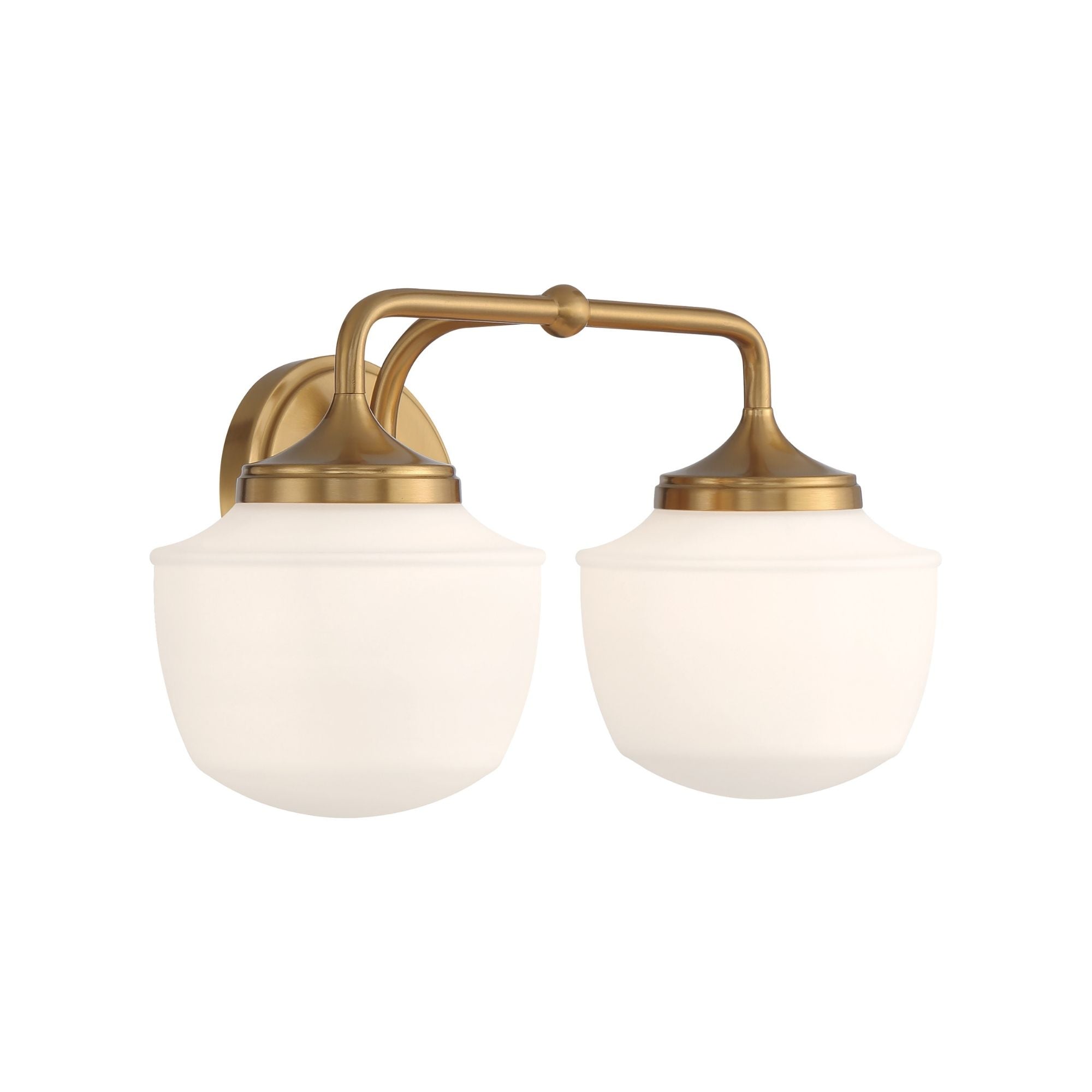 Minka-Lavery Cornwell 16 in. 2-Light Bathroom Vanity Light, Aged Brass with Etched Opal Glass