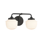 Minka-Lavery Cornwell 16 in. 2-Light Vanity, Dark Matte Black with Etched Opal Glass