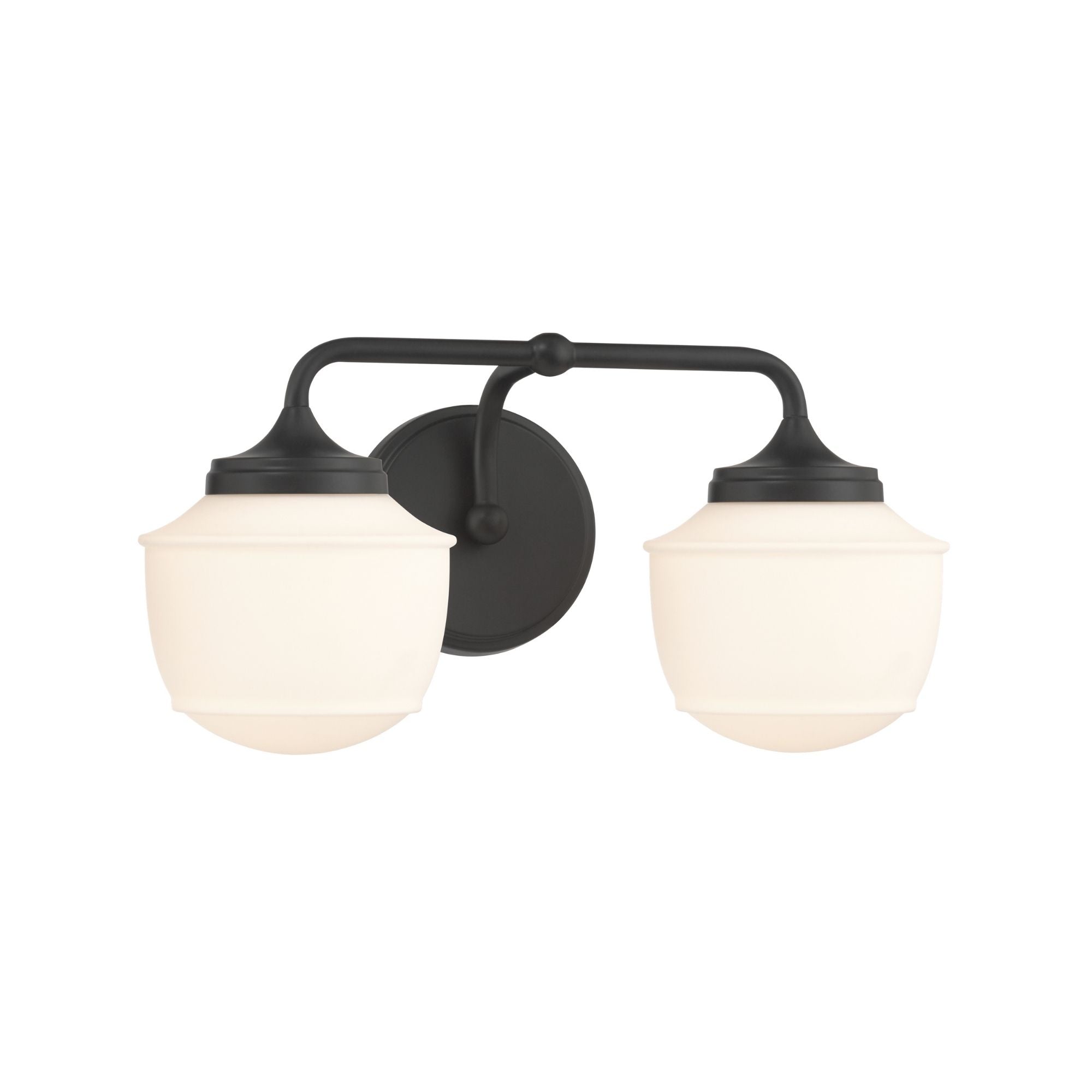 Minka-Lavery Cornwell 16 in. 2-Light Vanity, Dark Matte Black with Etched Opal Glass