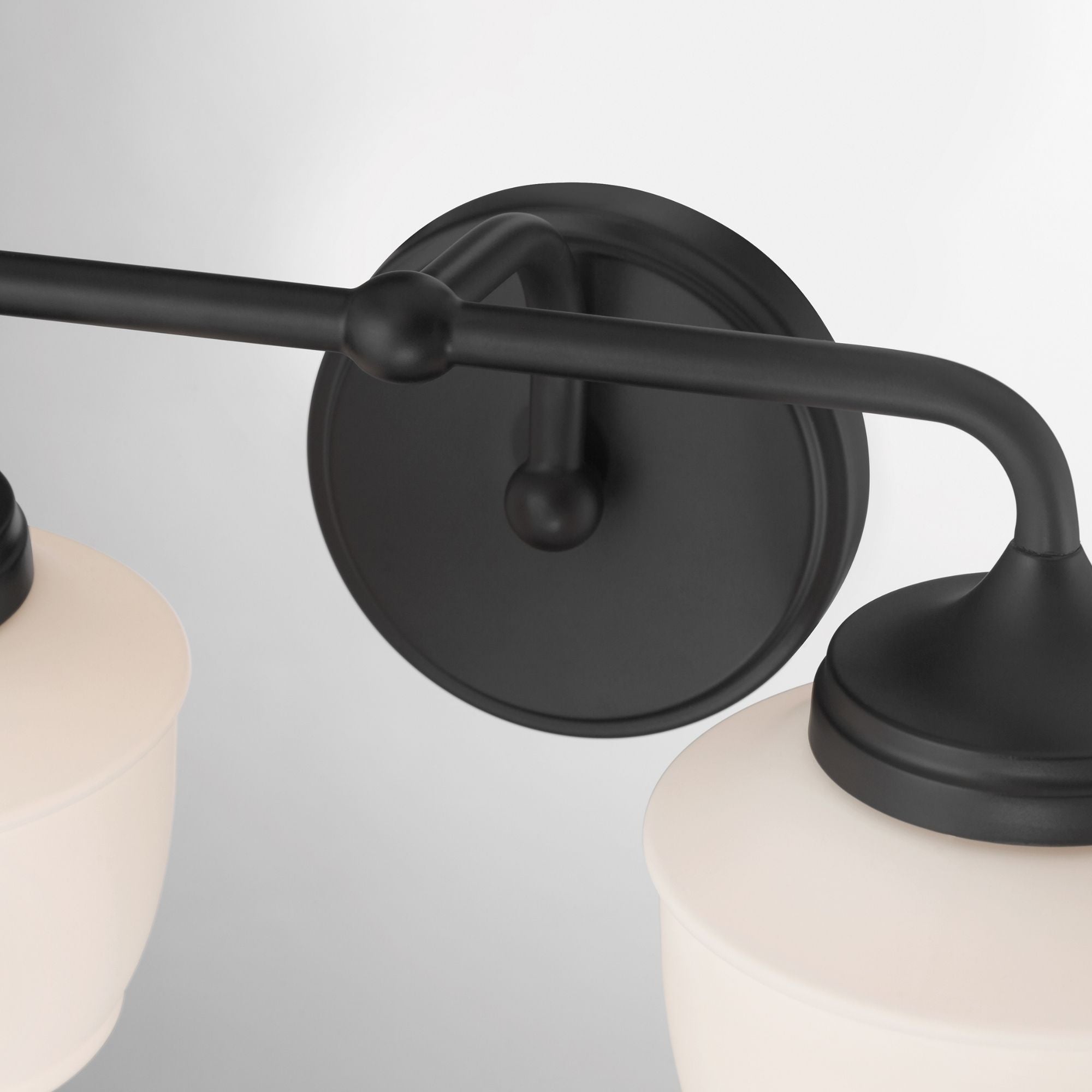 Minka-Lavery Cornwell 16 in. 2-Light Vanity, Dark Matte Black with Etched Opal Glass