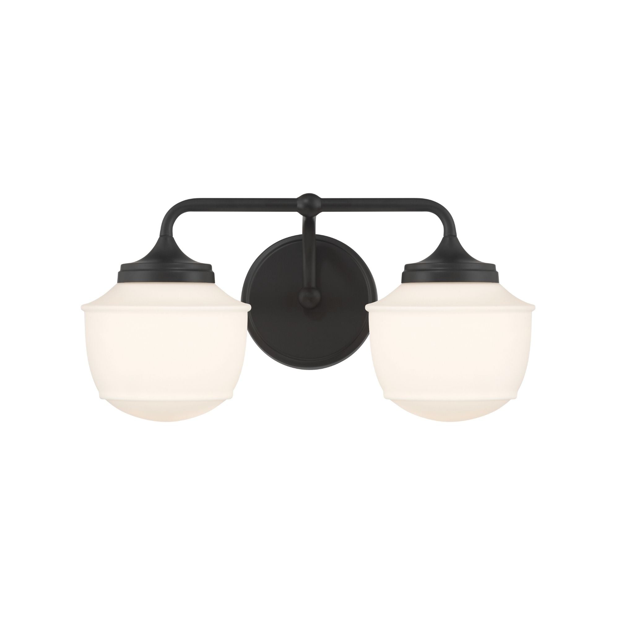 Minka-Lavery Cornwell 16 in. 2-Light Vanity, Dark Matte Black with Etched Opal Glass