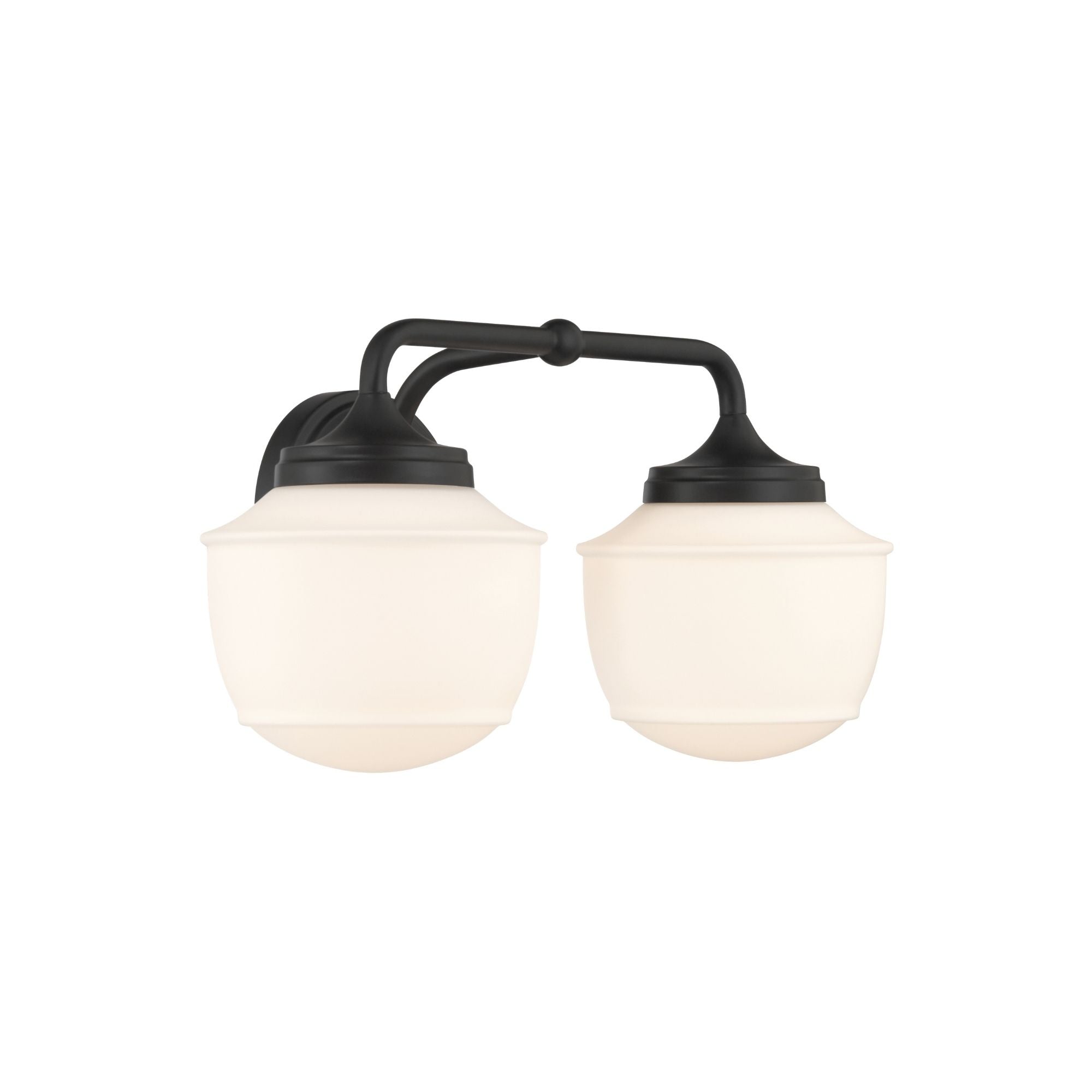 Minka-Lavery Cornwell 16 in. 2-Light Vanity, Dark Matte Black with Etched Opal Glass