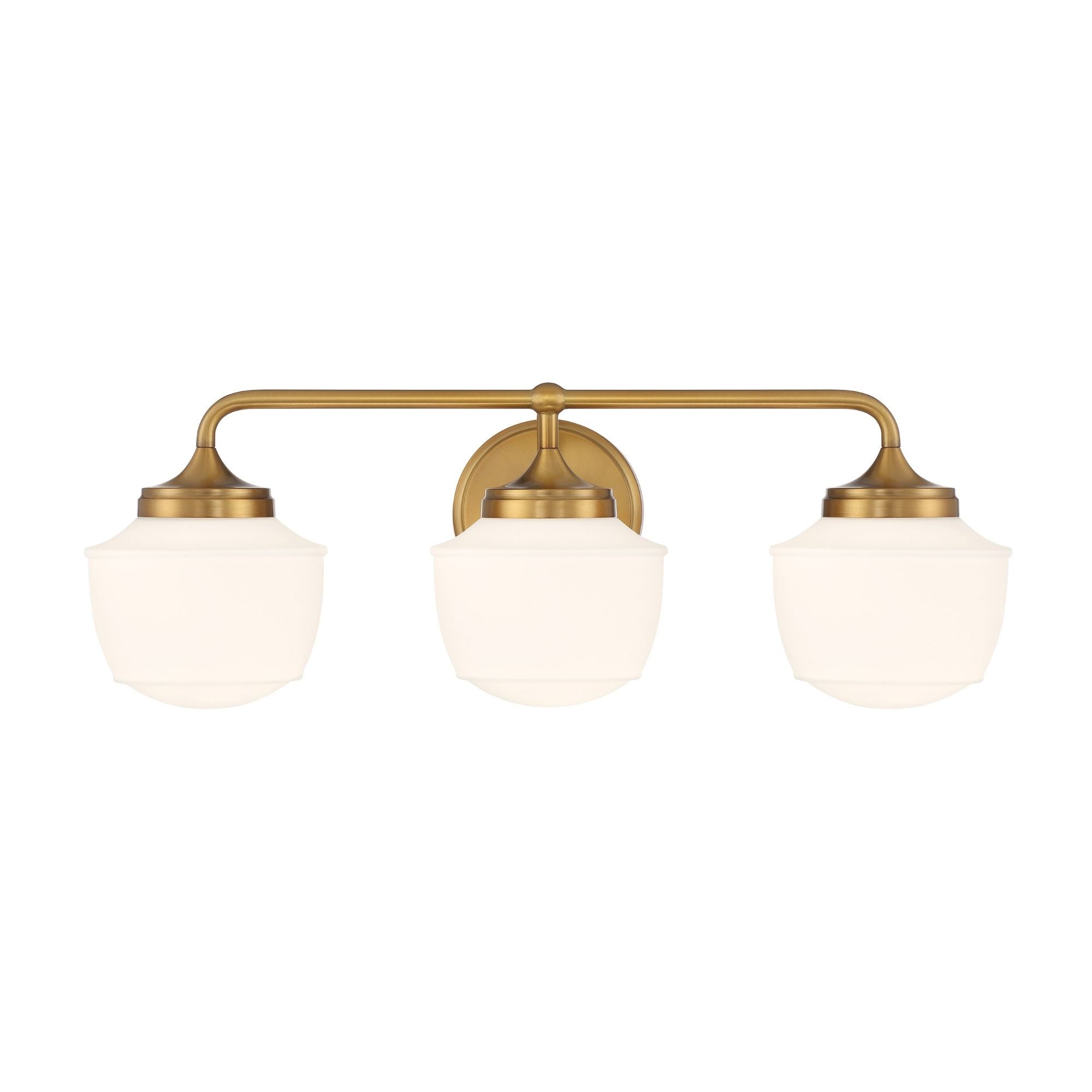 Minka-Lavery Cornwell 23 in. 3-Light Bathroom Vanity Light, Aged Brass with Etched Opal Glass