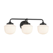 Minka-Lavery Cornwell 23 in. 3-Light Vanity, Dark Matte Black with Etched Opal Glass