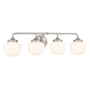 Minka-Lavery Cornwell 32 in. 4-Light Bathroom Vanity Light, Brushed Nickel with Etched Opal Glass