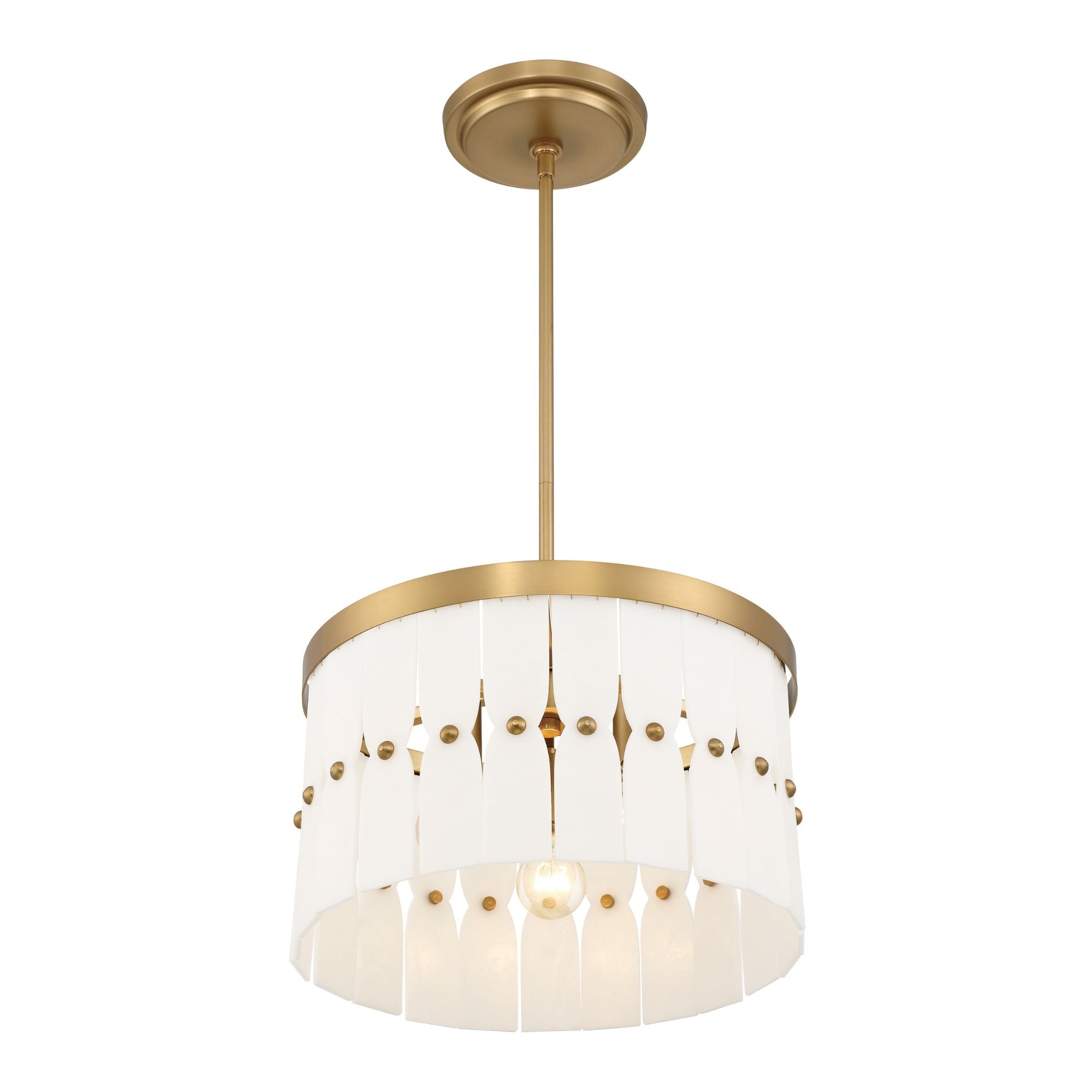 Coronelle 16" 3-Light Convertible Semi Flush/Pendant, Legacy Brass Finish