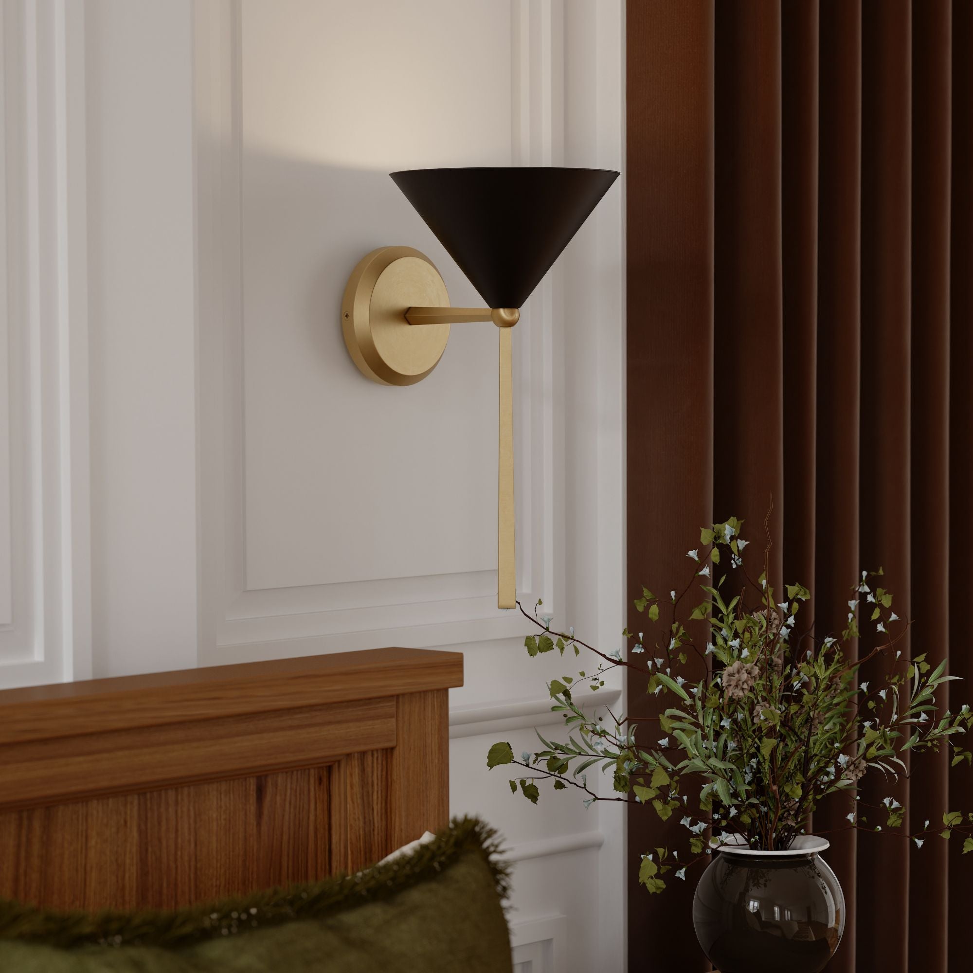 Minka-Lavery Cortan 15 in. Bath Sconce, Legacy Brass & Dark Bronze