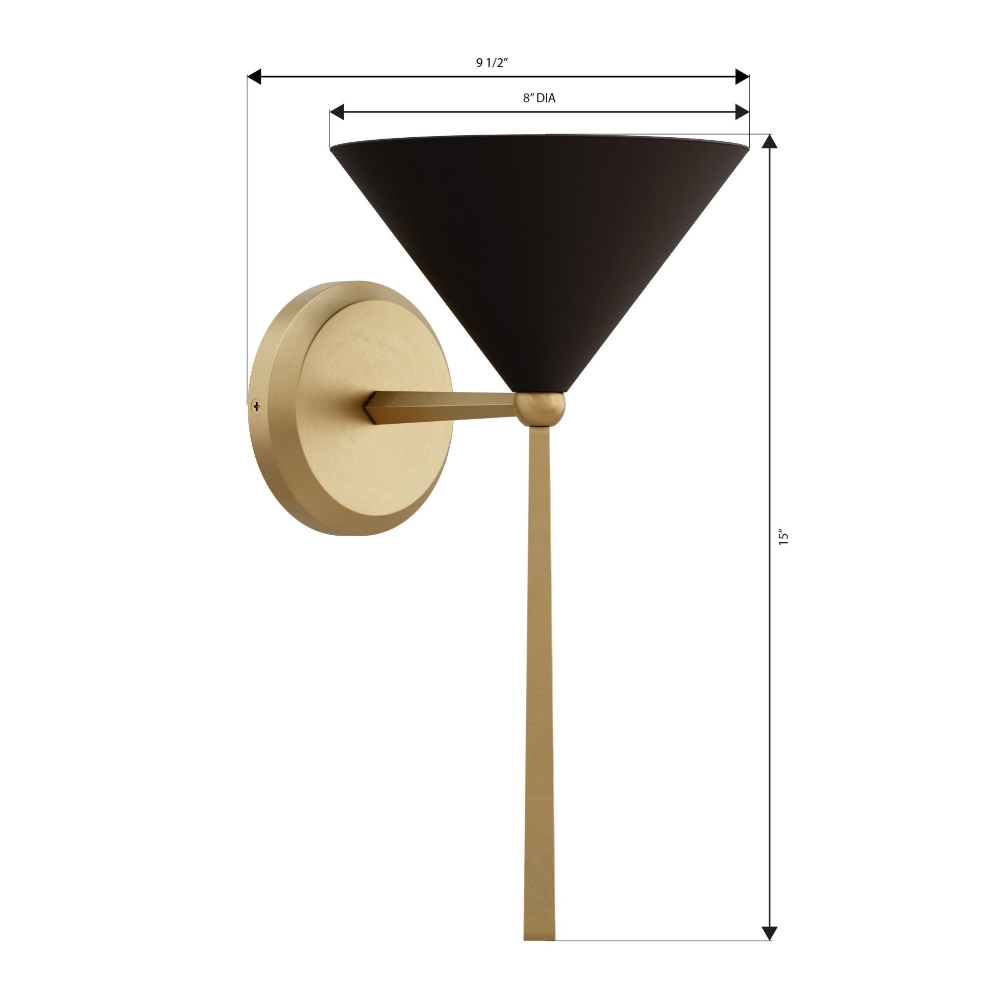 Minka-Lavery Cortan 15 in. Bath Sconce, Legacy Brass & Dark Bronze