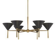 Minka-Lavery Cortan 36 in. 6-Light Chandelier, Legacy Brass & Dark Bronze