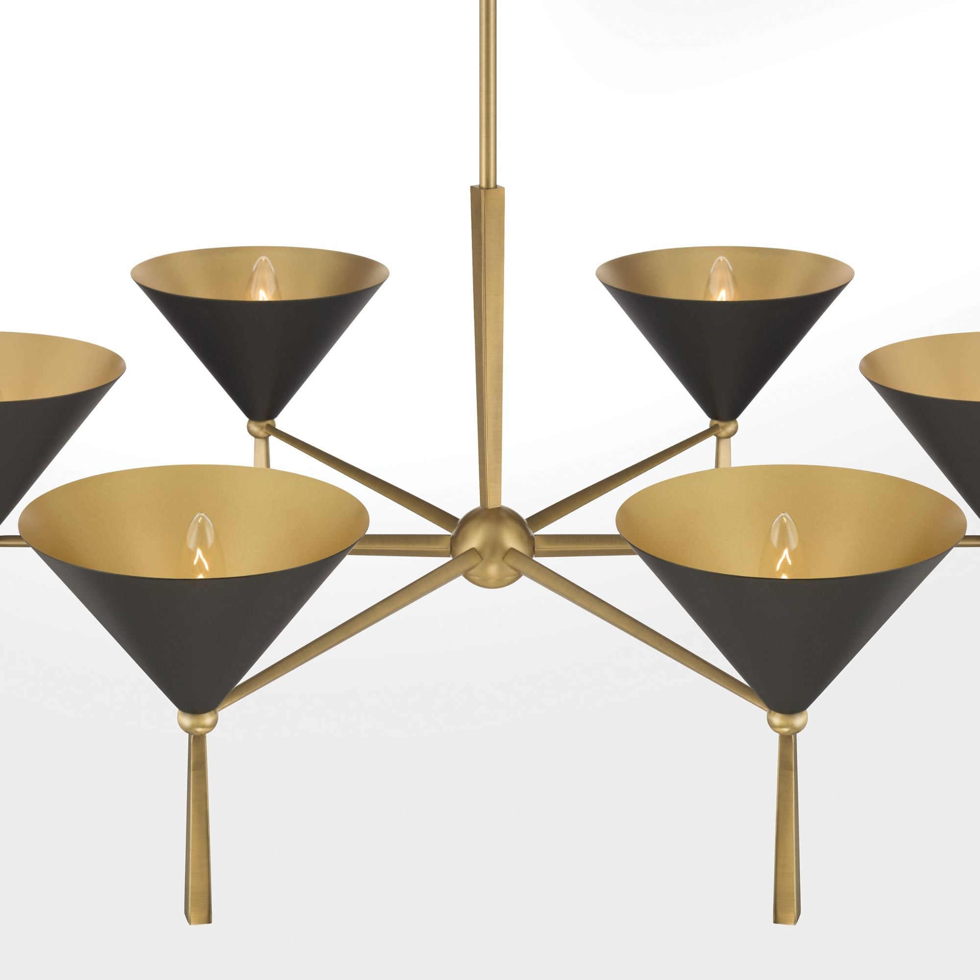 Minka-Lavery Cortan 36 in. 6-Light Chandelier, Legacy Brass & Dark Bronze
