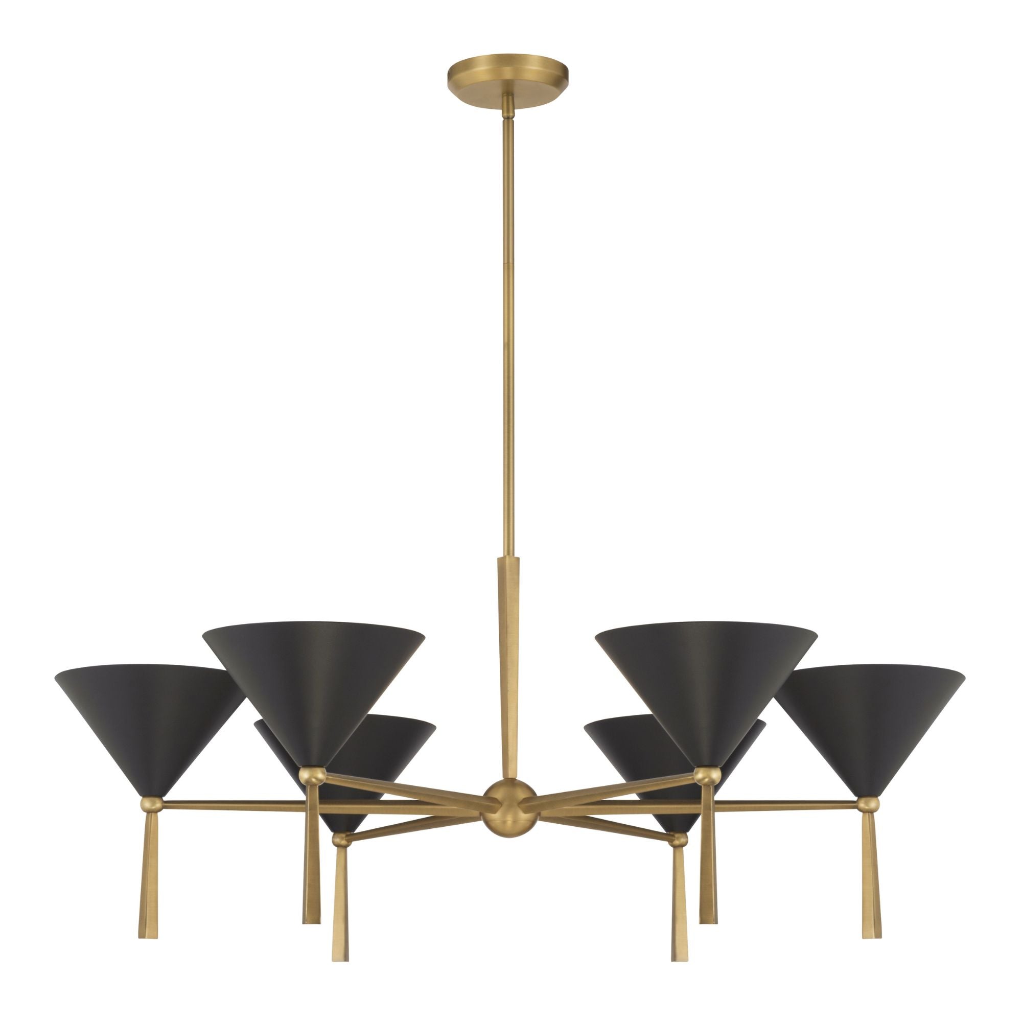 Minka-Lavery Cortan 36 in. 6-Light Chandelier, Legacy Brass & Dark Bronze