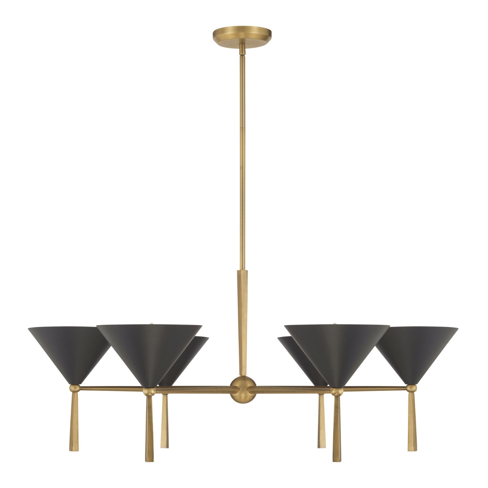 Minka-Lavery Cortan 36 in. 6-Light Chandelier, Legacy Brass & Dark Bronze