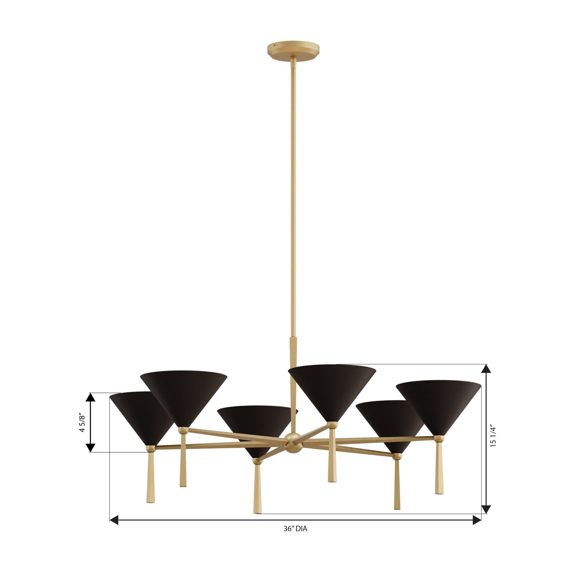 Minka-Lavery Cortan 36 in. 6-Light Chandelier, Legacy Brass & Dark Bronze