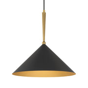Minka-Lavery Cortan 16.5 in. Pendant Light, Legacy Brass & Dark Bronze with Metal Shade