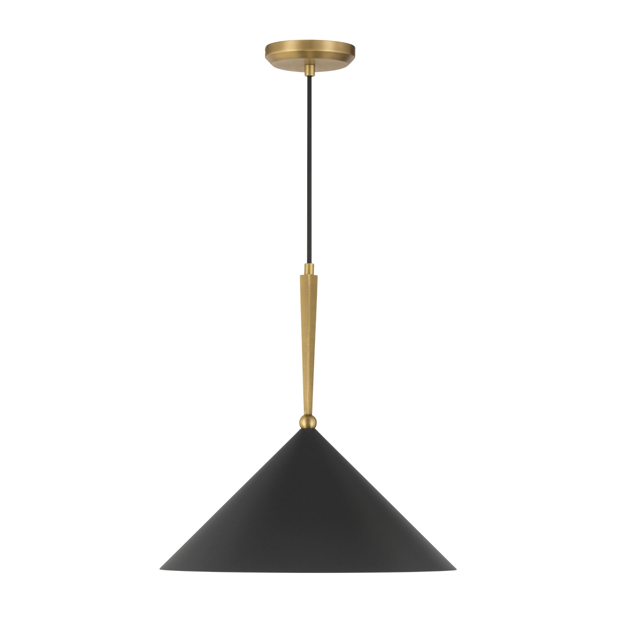 Minka-Lavery Cortan 16.5 in. Pendant Light, Legacy Brass & Dark Bronze with Metal Shade