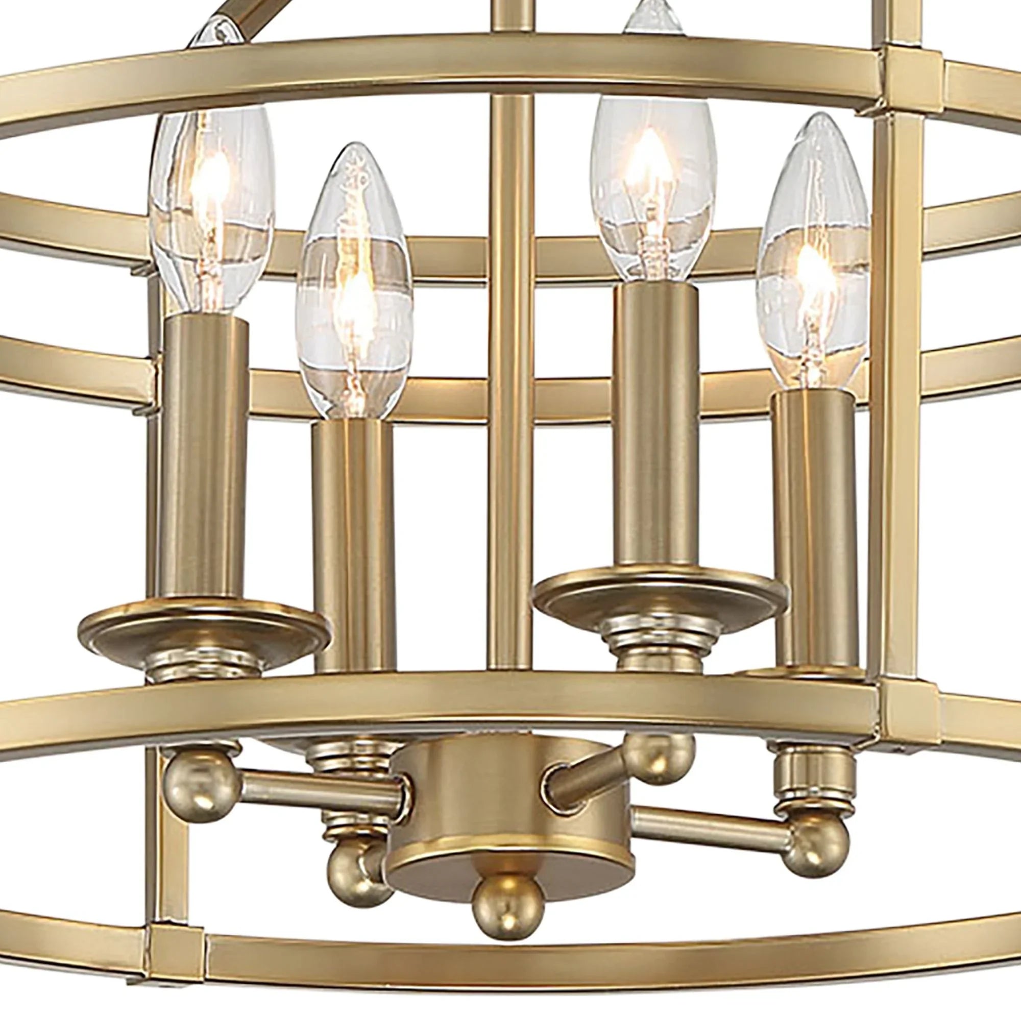 Covent Park 16" 4-Light Semi-Flush Mount, Brushed Honey Gold Finish
