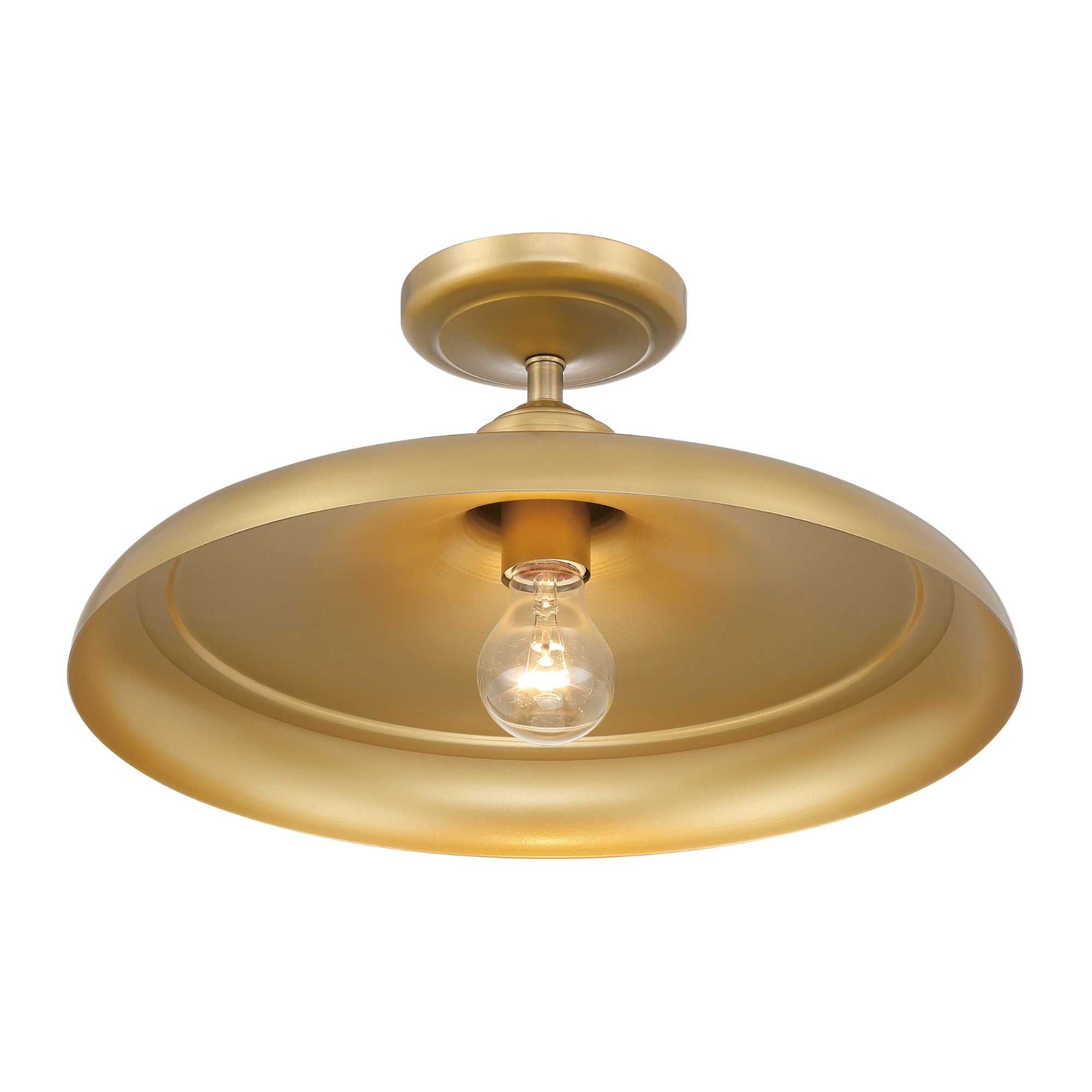 Crowne 16" Semi-Flush Mount, Legacy Brass Finish