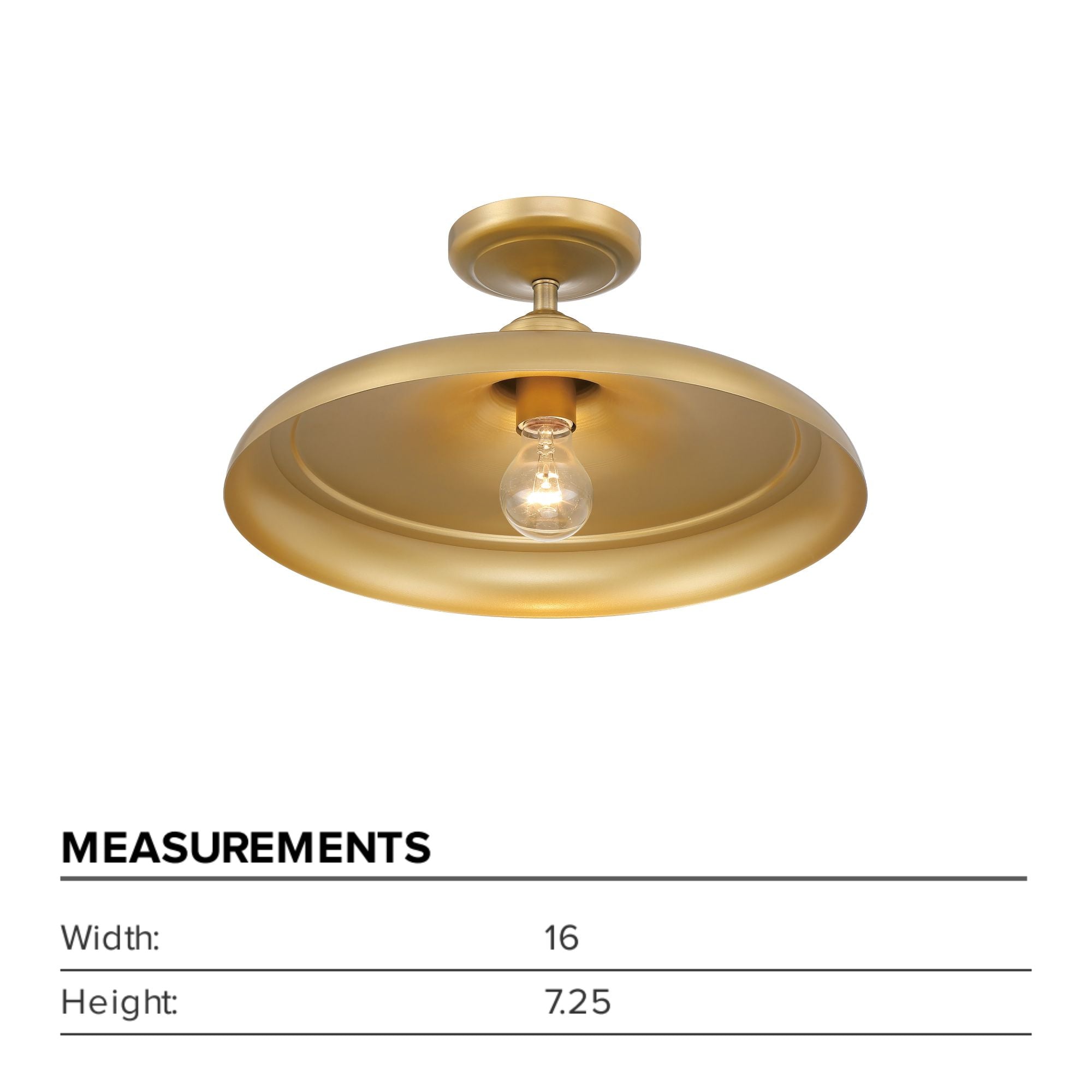 Crowne 16" Semi-Flush Mount, Legacy Brass Finish