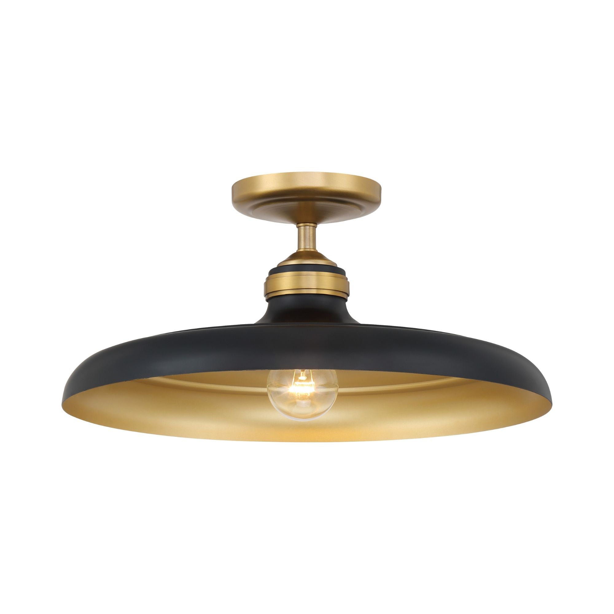 Crowne 16" Semi-Flush Mount, Legacy Brass & Dark Matte Black Finish