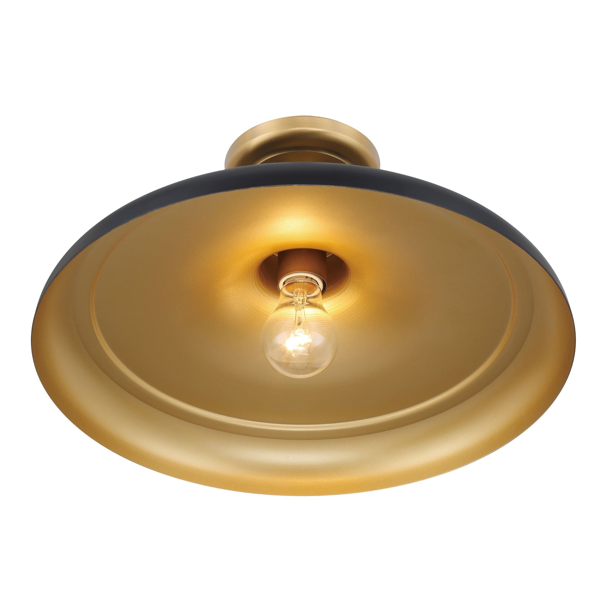 Crowne 16" Semi-Flush Mount, Legacy Brass & Dark Matte Black Finish