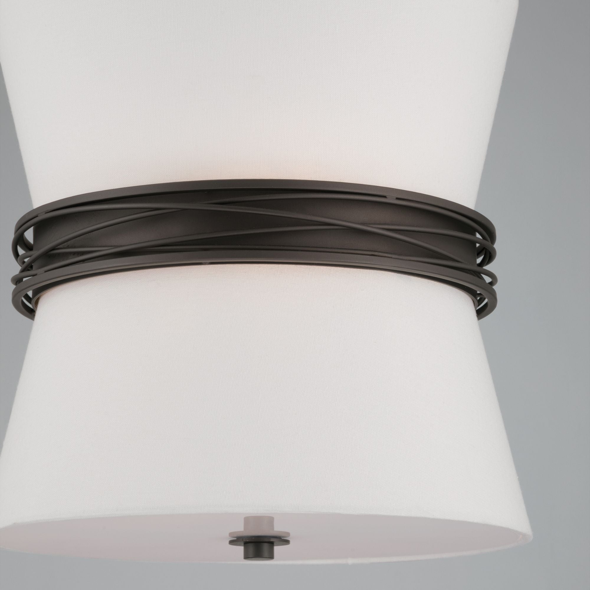 Minka-Lavery Dalvor 14.5 in. 3-Light Pendant, Dark Bronze with White Linen Tapered Shades