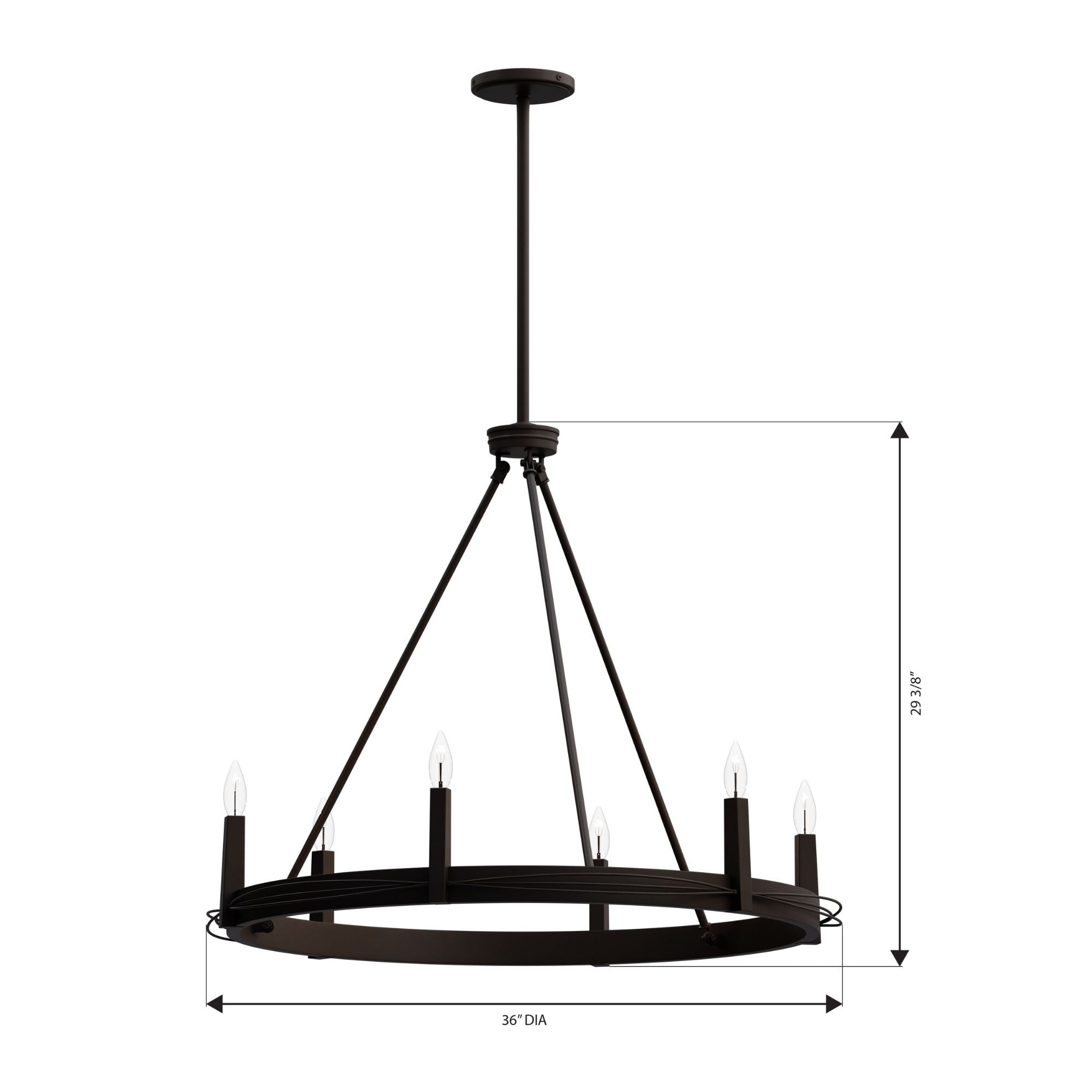 Minka-Lavery Dalvor 36 in. 6-Light Pendant, Dark Bronze