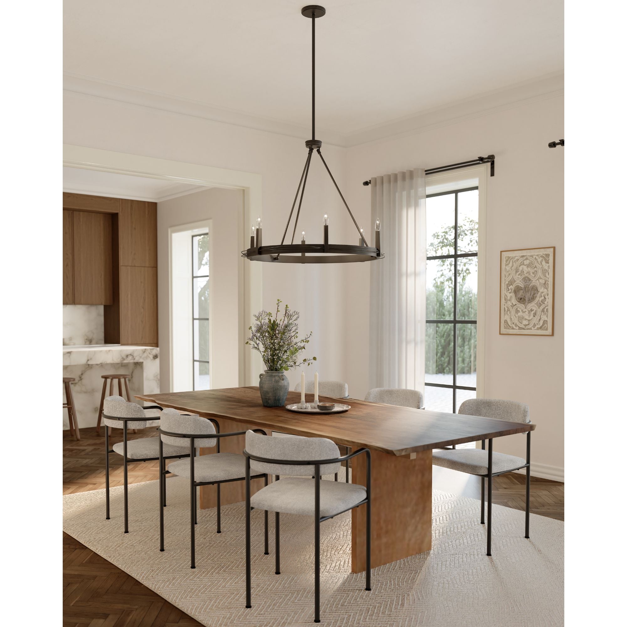 Minka-Lavery Dalvor 36 in. 6-Light Pendant, Dark Bronze
