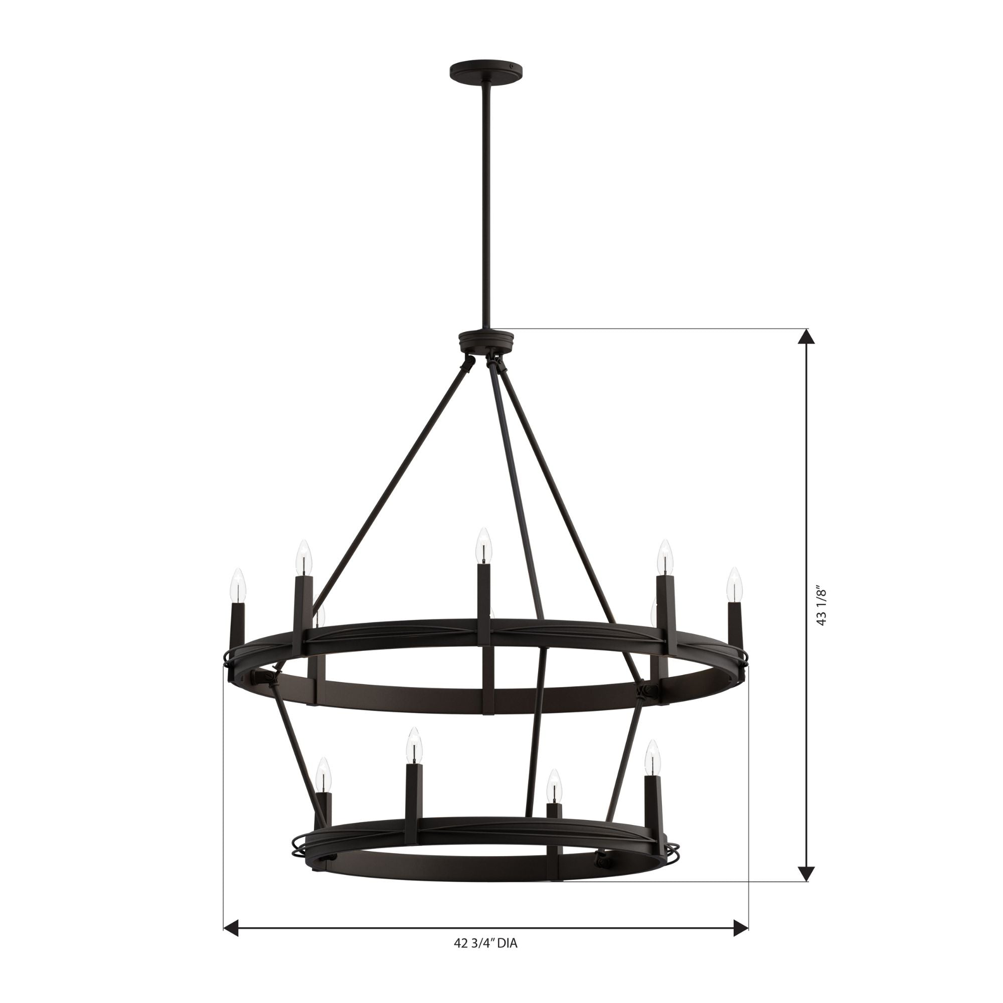 Minka-Lavery Dalvor 42.75 in. 12-Light Pendant, Dark Bronze